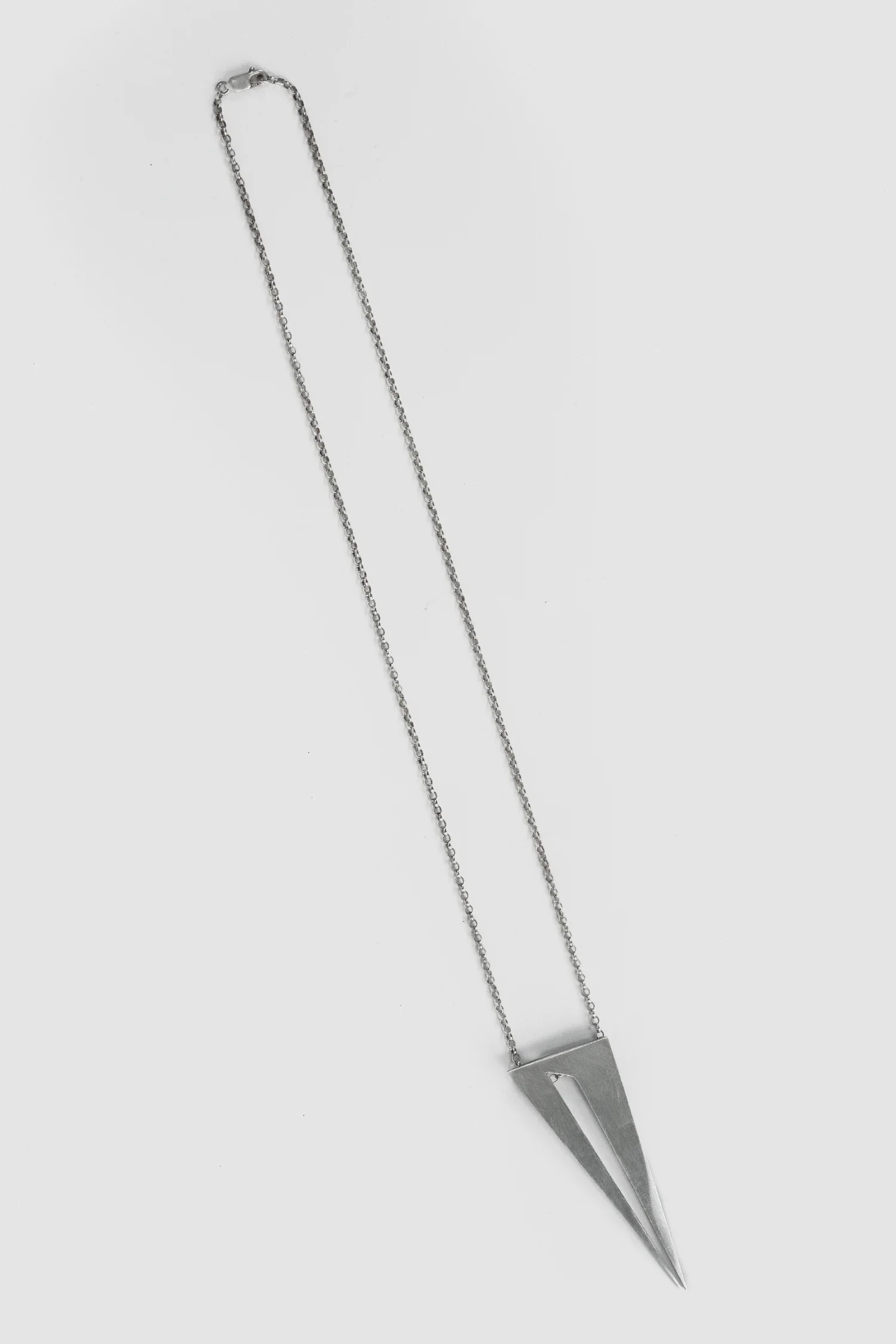 Brushed Fork-Cut Oxidized Silver Pendant - Image 3