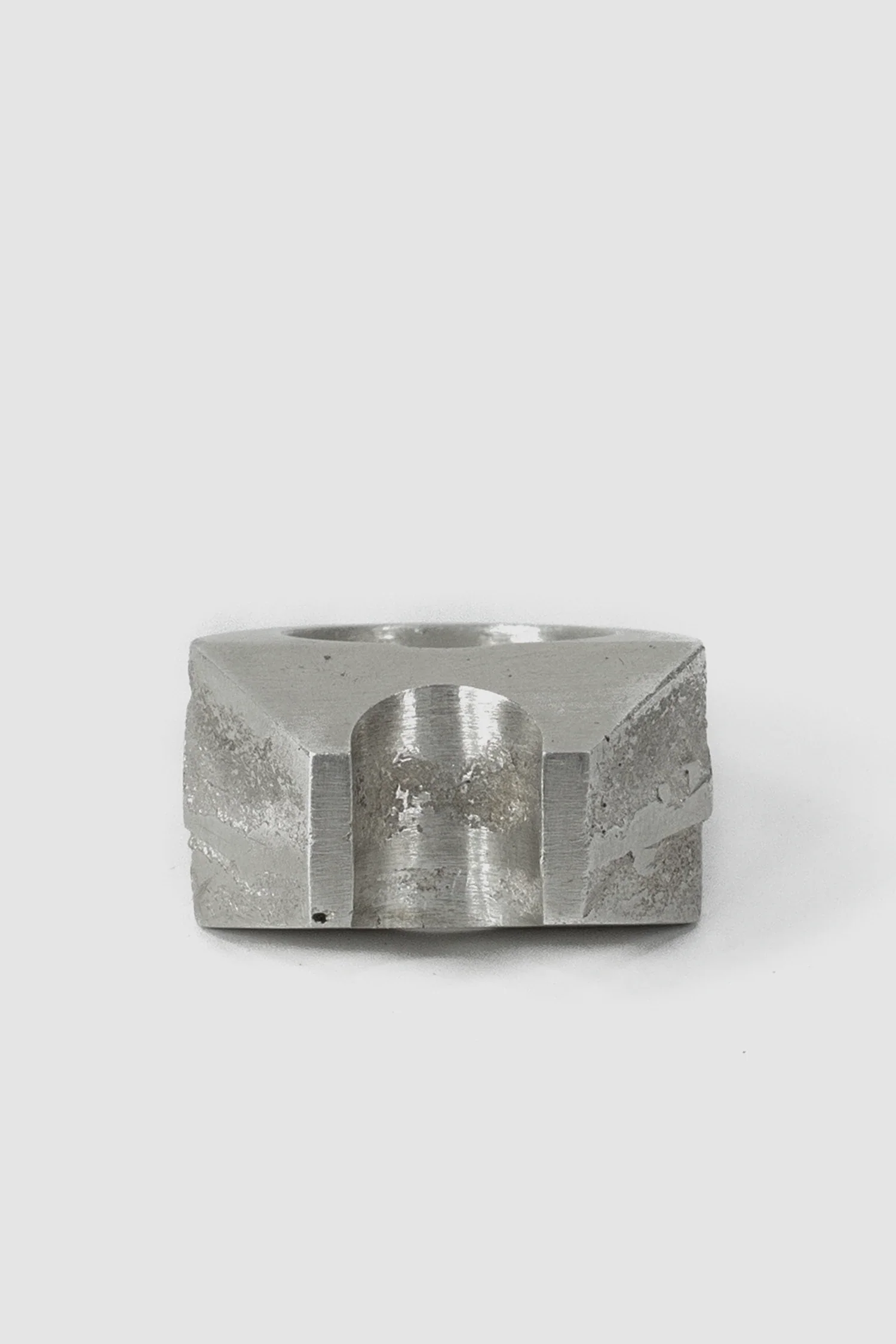 Mercury-Inspired Brutalist Silver Ring