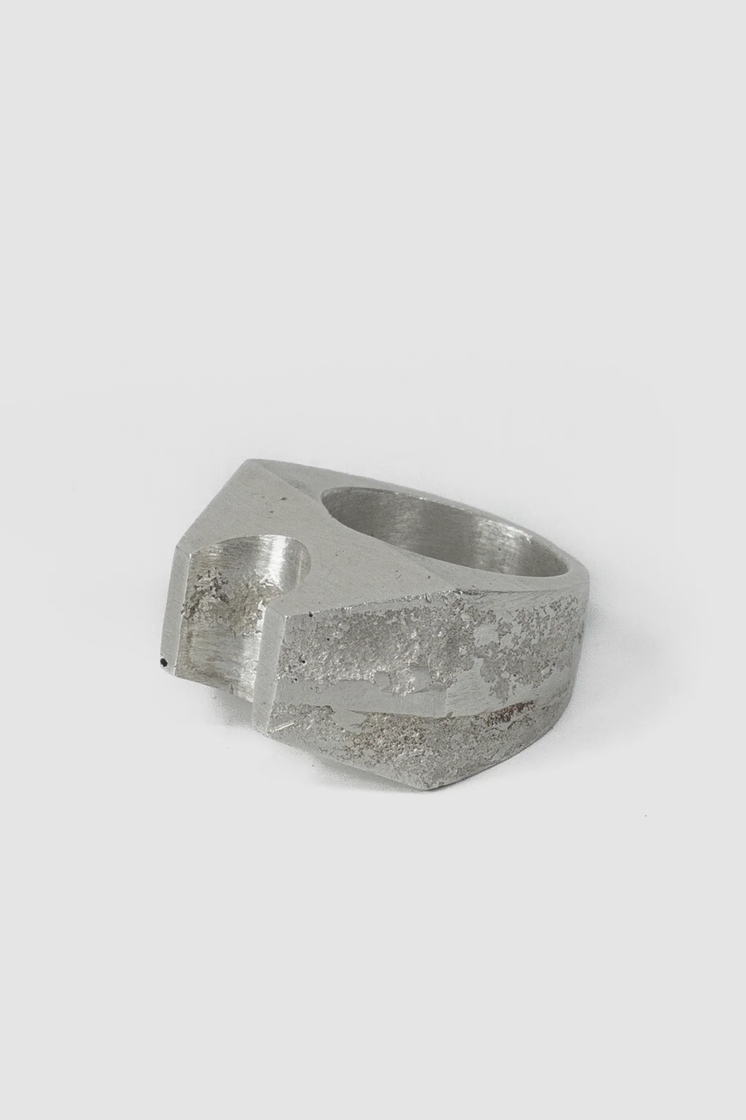 Mercury-Inspired Brutalist Silver Ring - Image 3