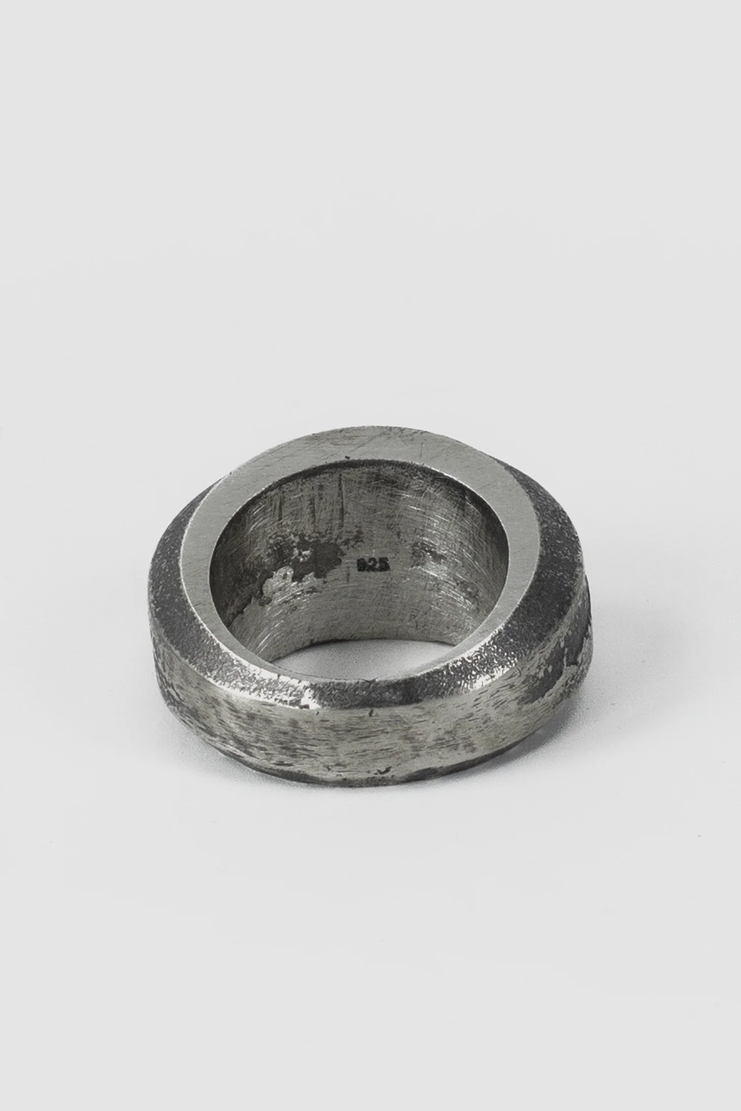 Oxidized Silver Ring with Flat Dome Profile - Image 4