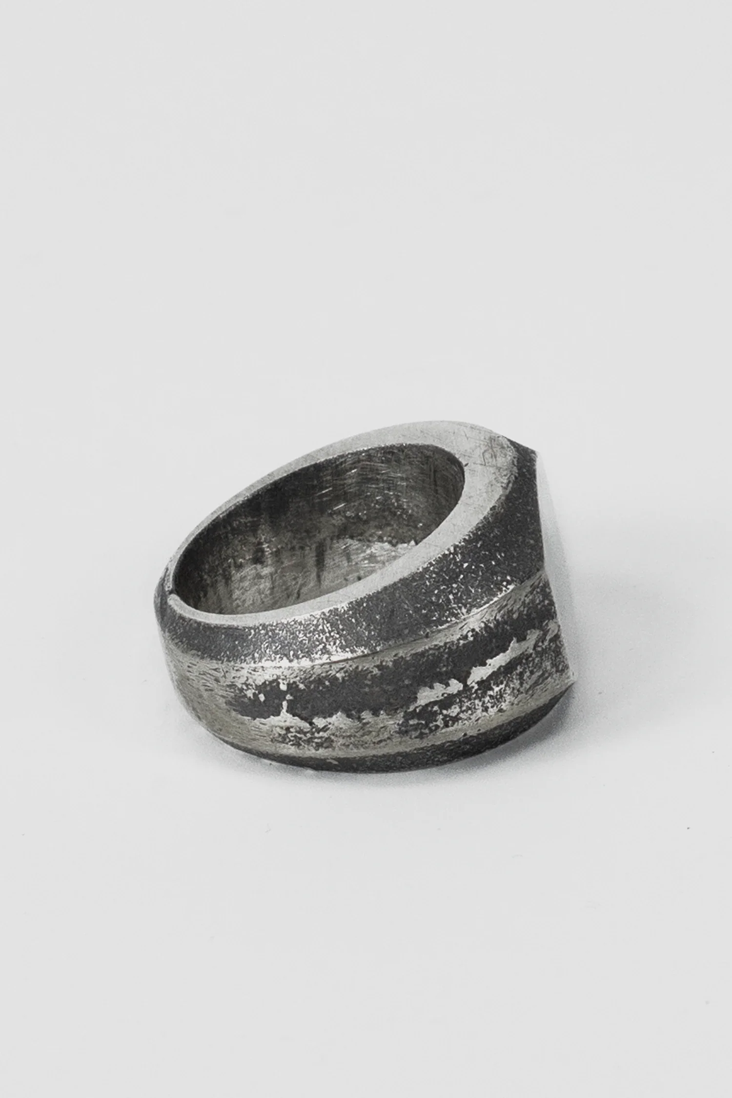 Oxidized Silver Ring with Flat Dome Profile - Image 5