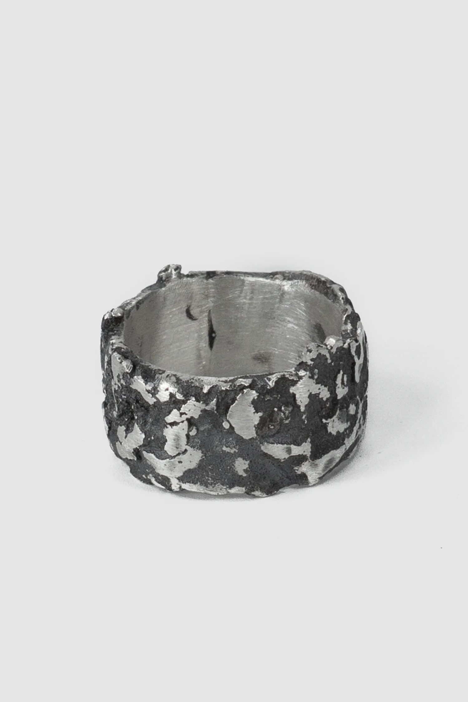 Oxidized Sterling Silver Ring with Molten Surface - Image 3