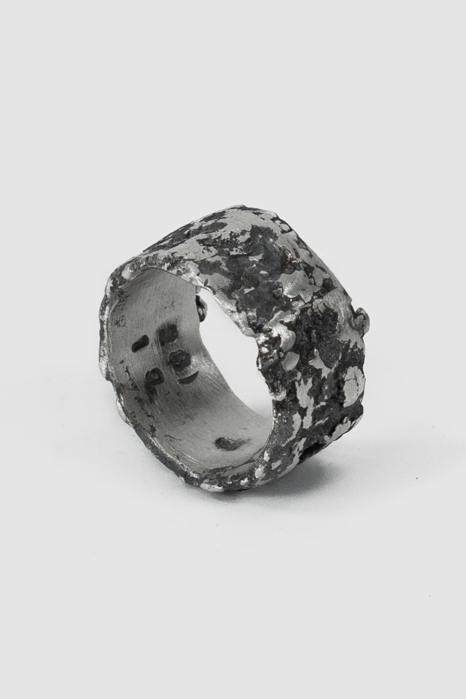 Oxidized Sterling Silver Ring with Molten Surface - Image 5