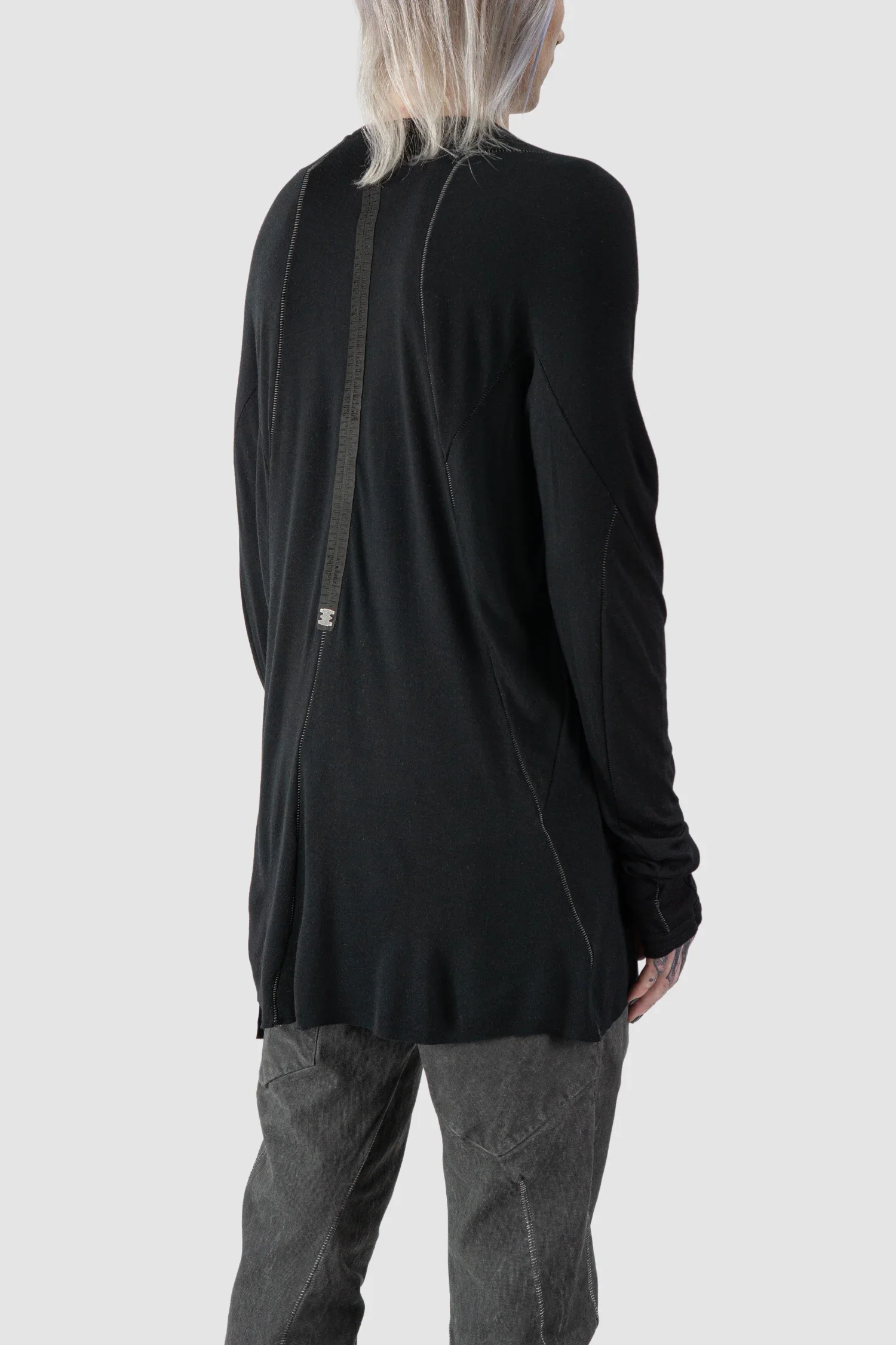 Black Cashmere Blend Raglan Long Sleeve T-Shirt - Image 5