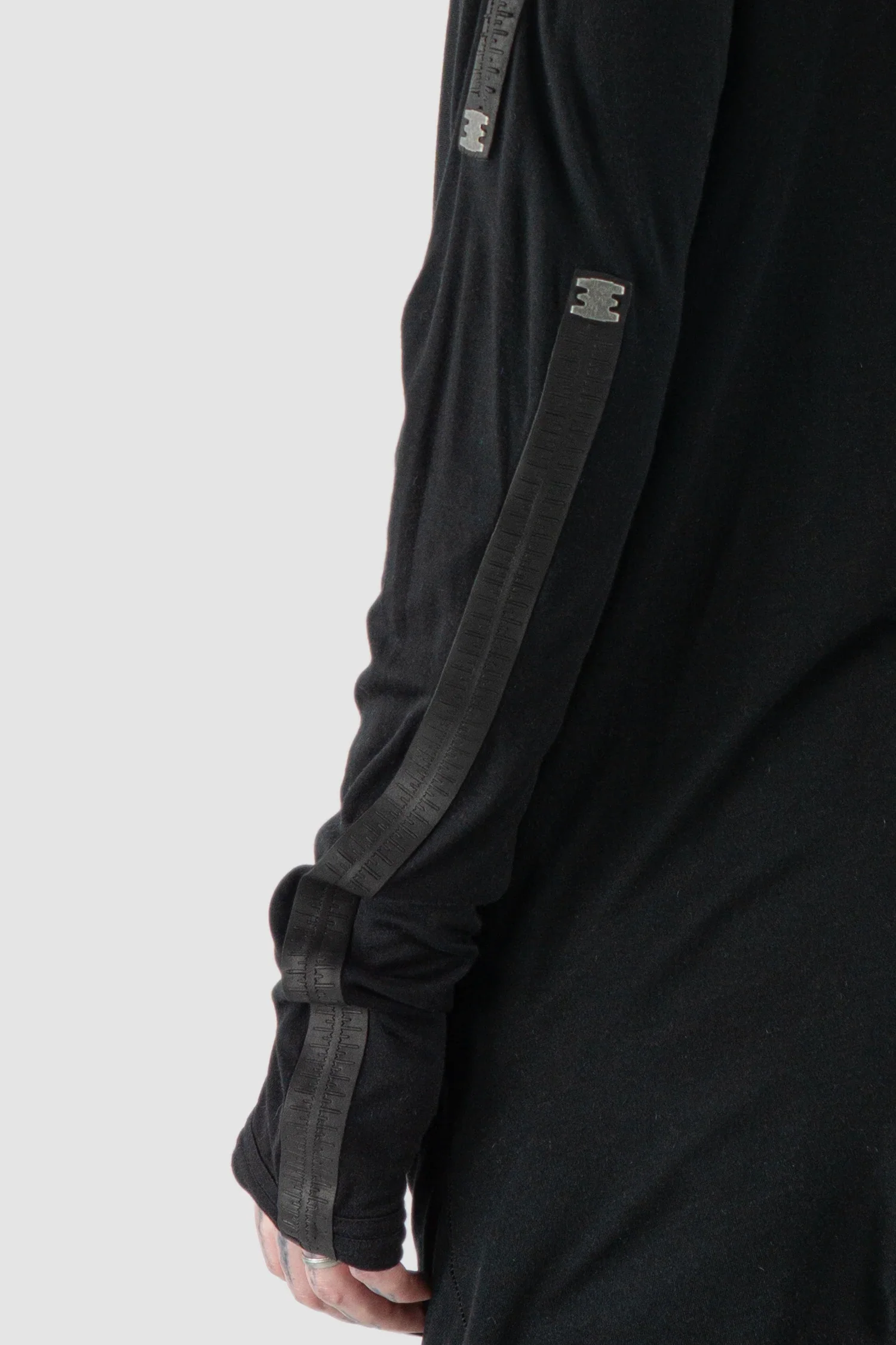Black Two Panel Modal Long Sleeve Tee - Image 3