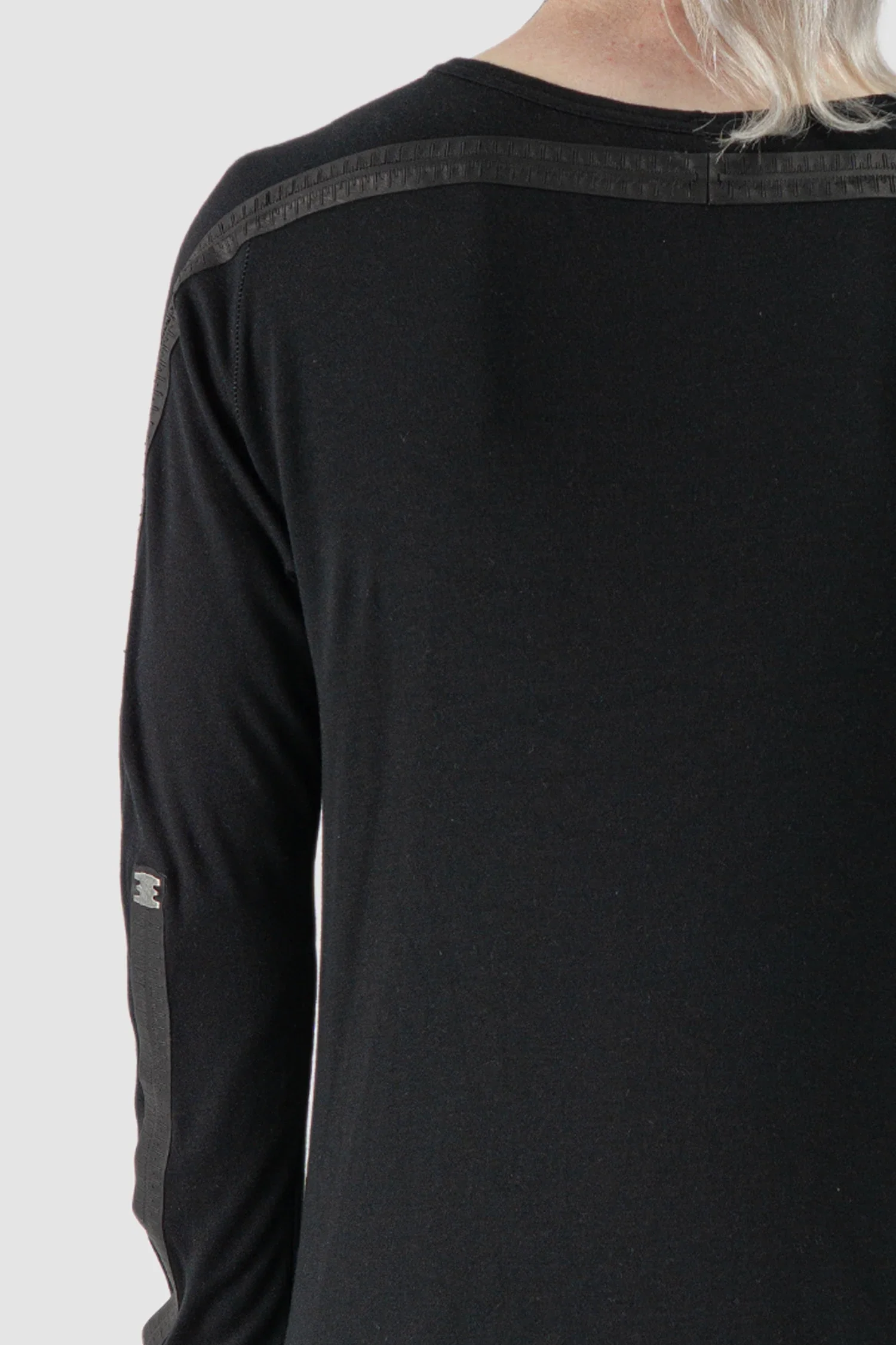 Black Two Panel Modal Long Sleeve Tee - Image 5