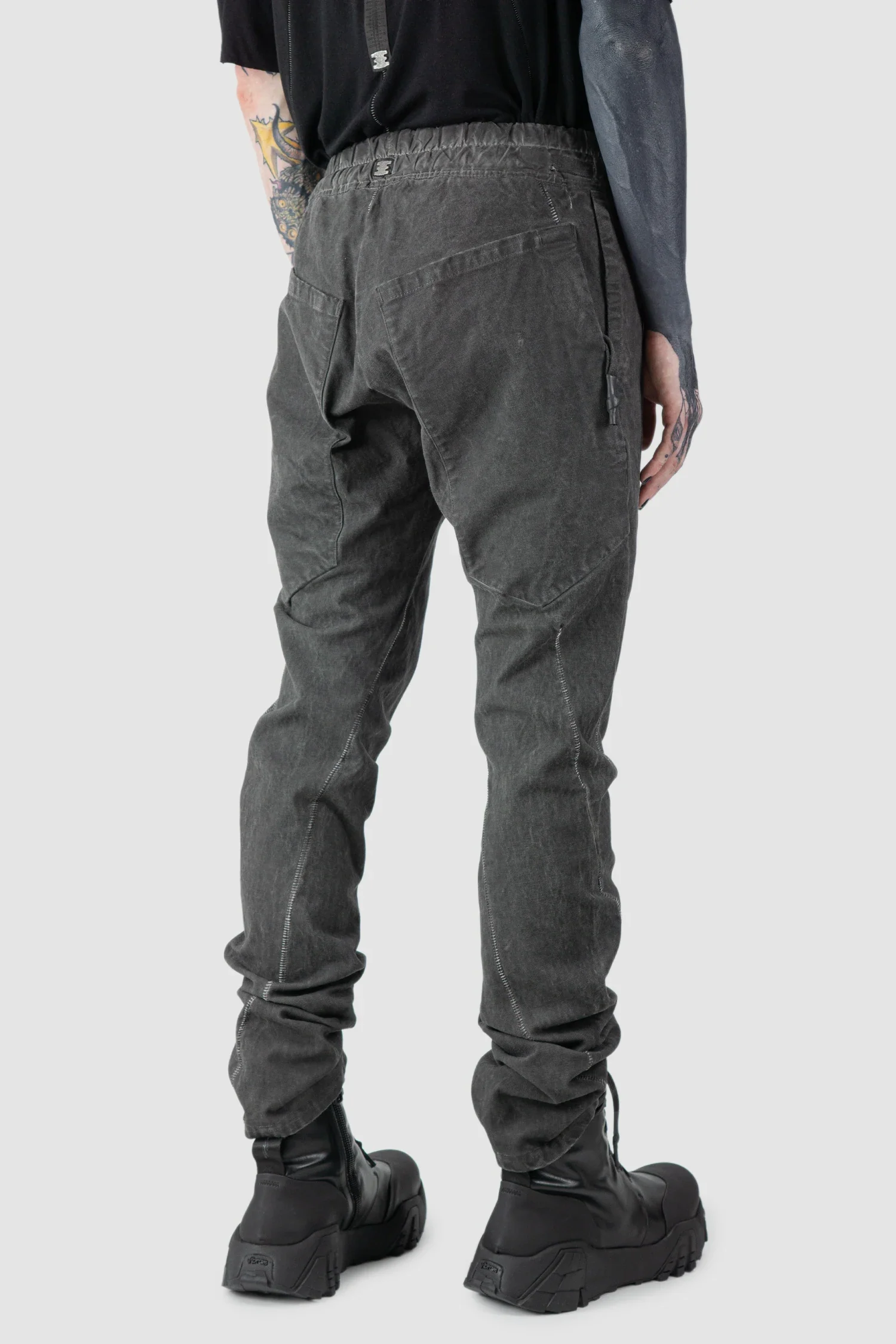 Grey 6 Pocket Garment-Dyed Cotton Cargo Pants - Image 7