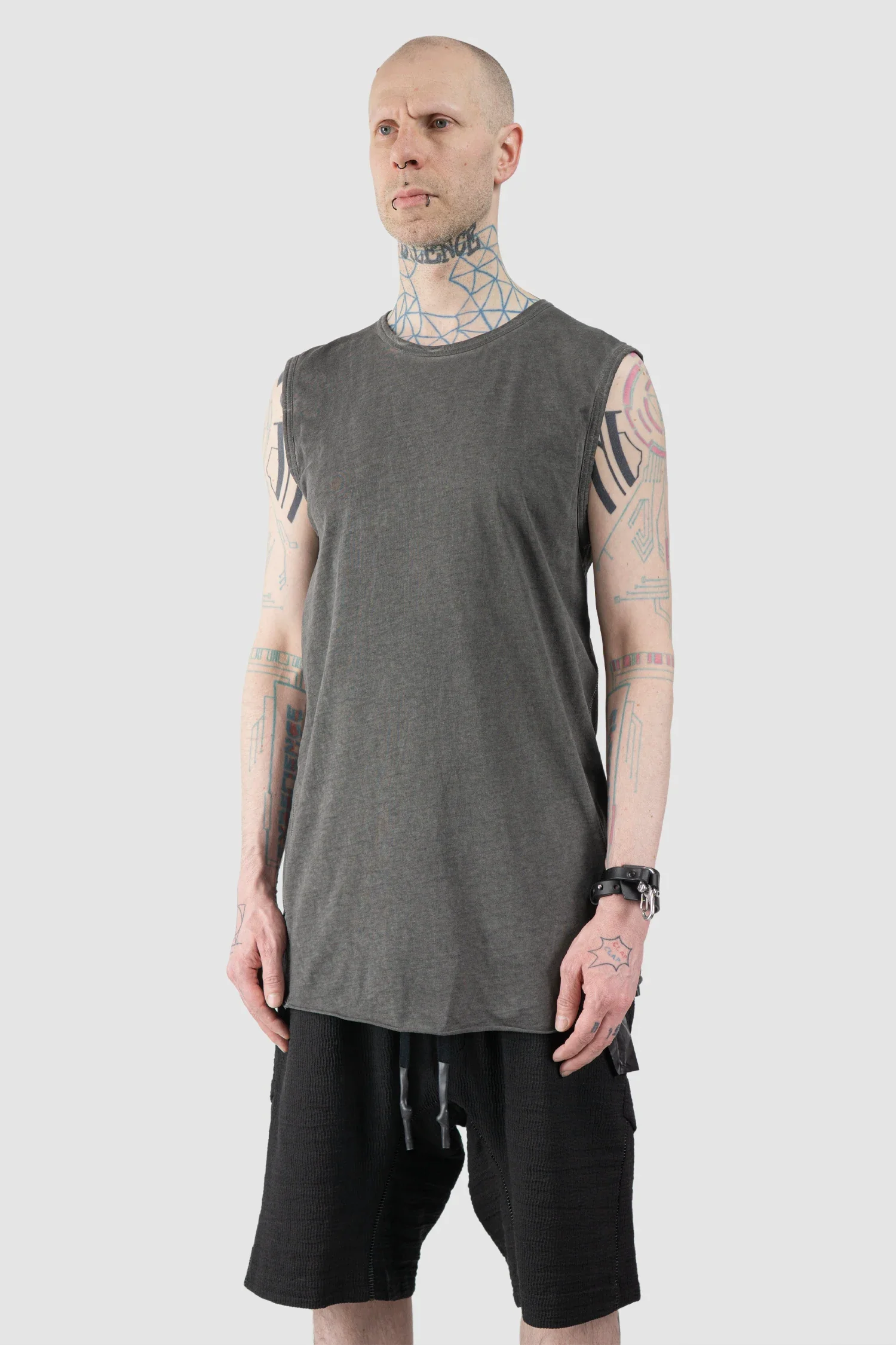 Grey Dyed Organic Cotton Jersey Tank Top - Image 2