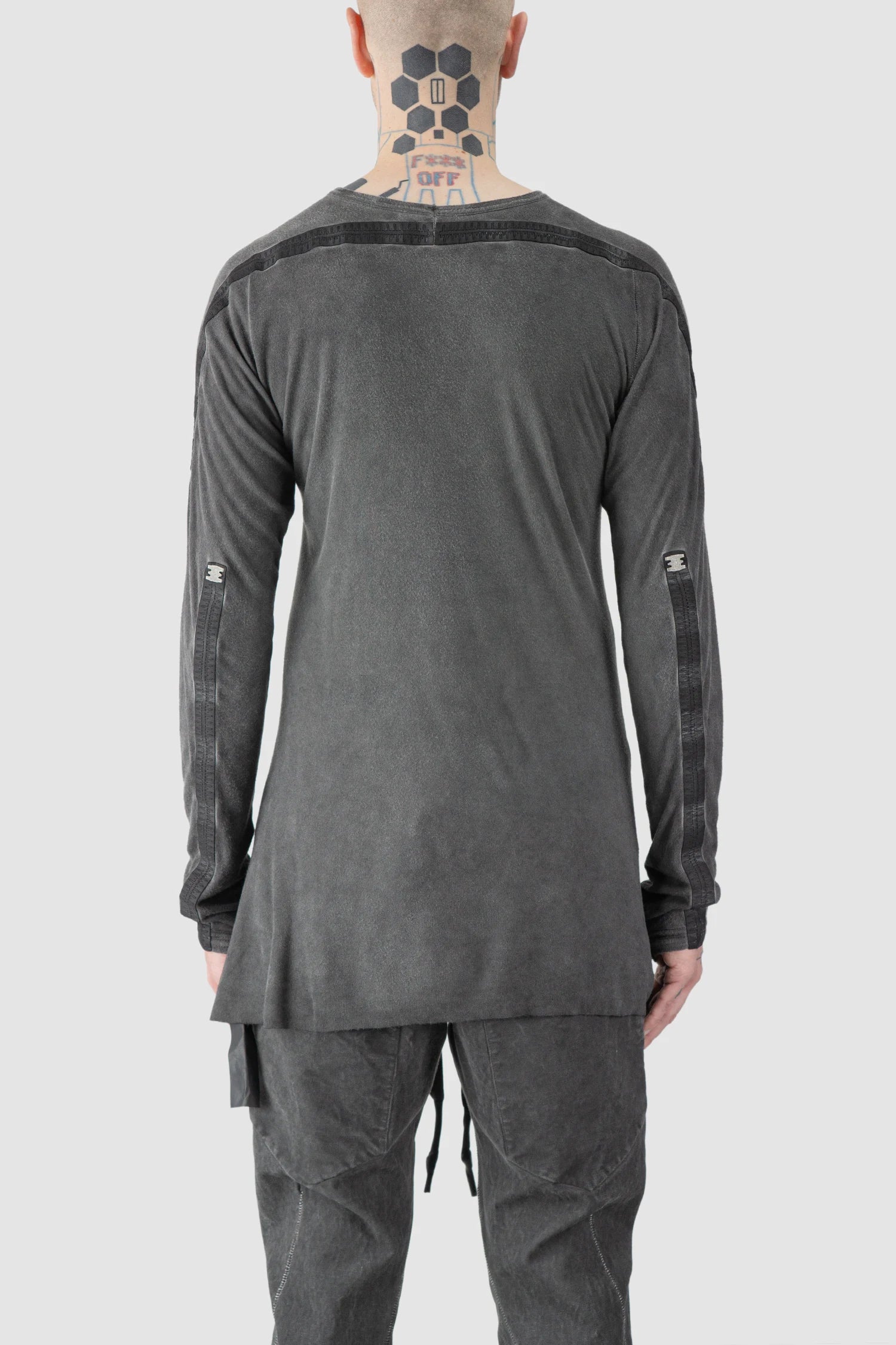 Grey Modal-Cashmere Long Sleeve Tee - Image 4
