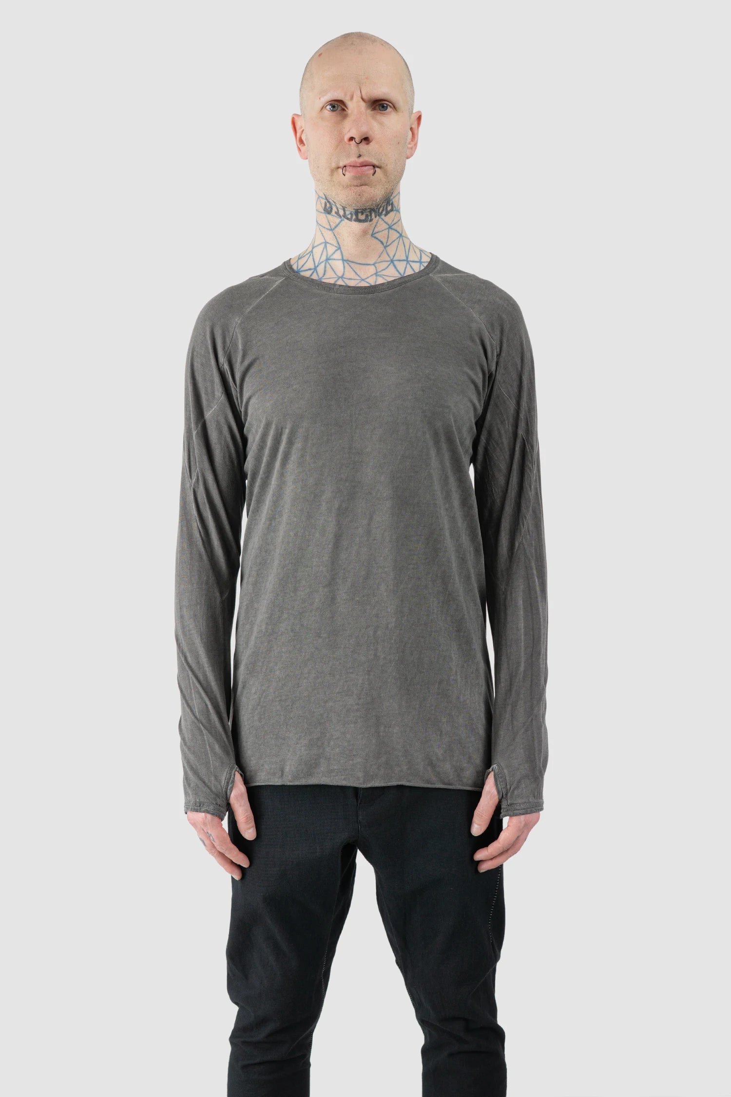 Grey Organic Cotton Raglan Long Sleeve