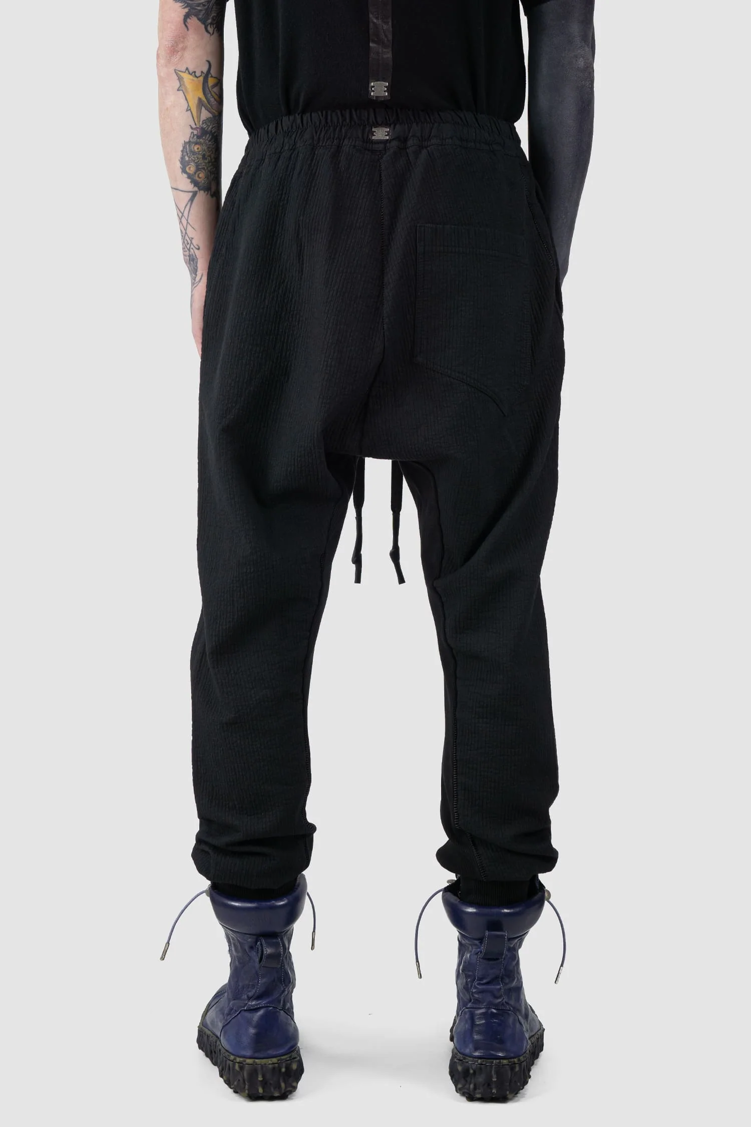 Black Stripe Heavy Cotton Cargo Zip Jogging Pants - Image 4