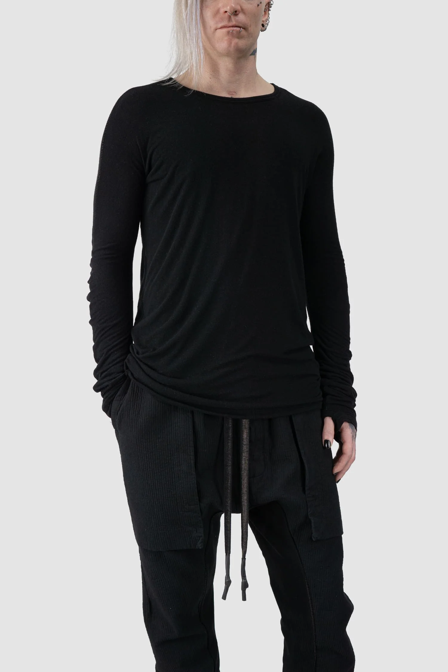 Black Unstoppable Double Layered Modal Long Sleeve T-Shirt - Image 7