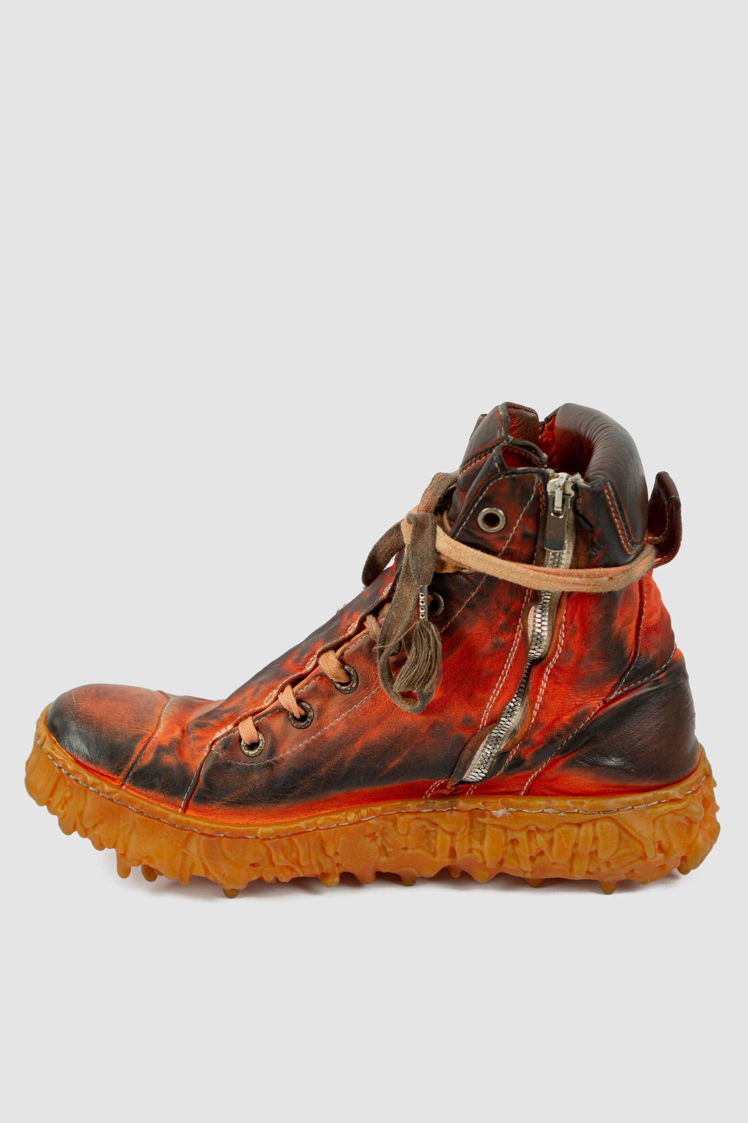 Red Melt Clash Lava Red Mid Sneaker - Image 4