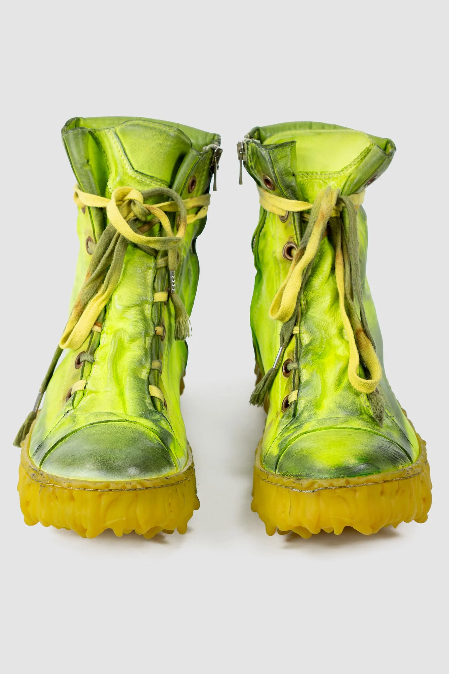 Green Melt Clash Mid Top Laced Sneakers - MELM1 - Image 3