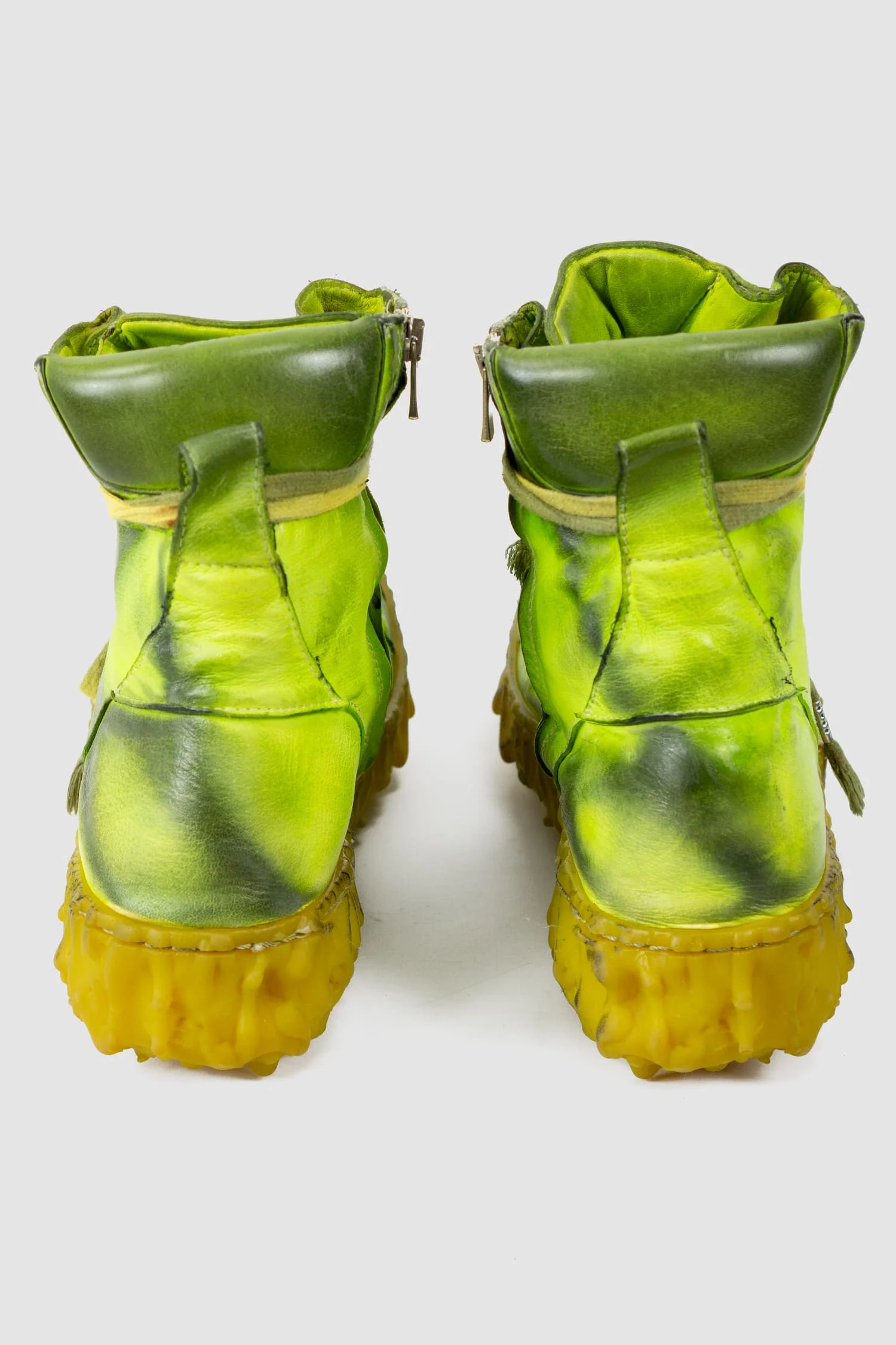 Green Melt Clash Mid Top Laced Sneakers - MELM1 - Image 4