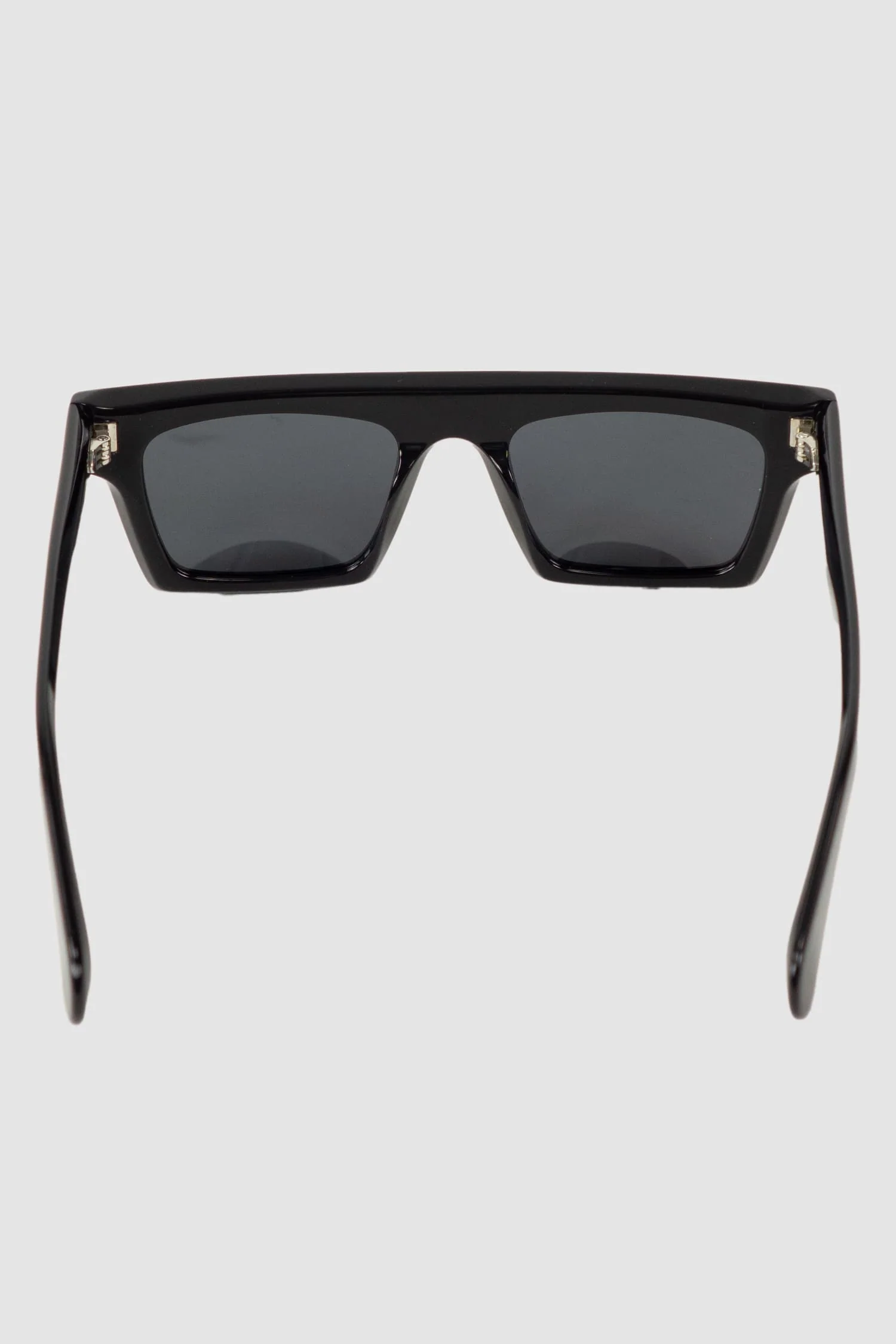 Black Acetate Straight Brim Aviator Sunglasses - Image 6