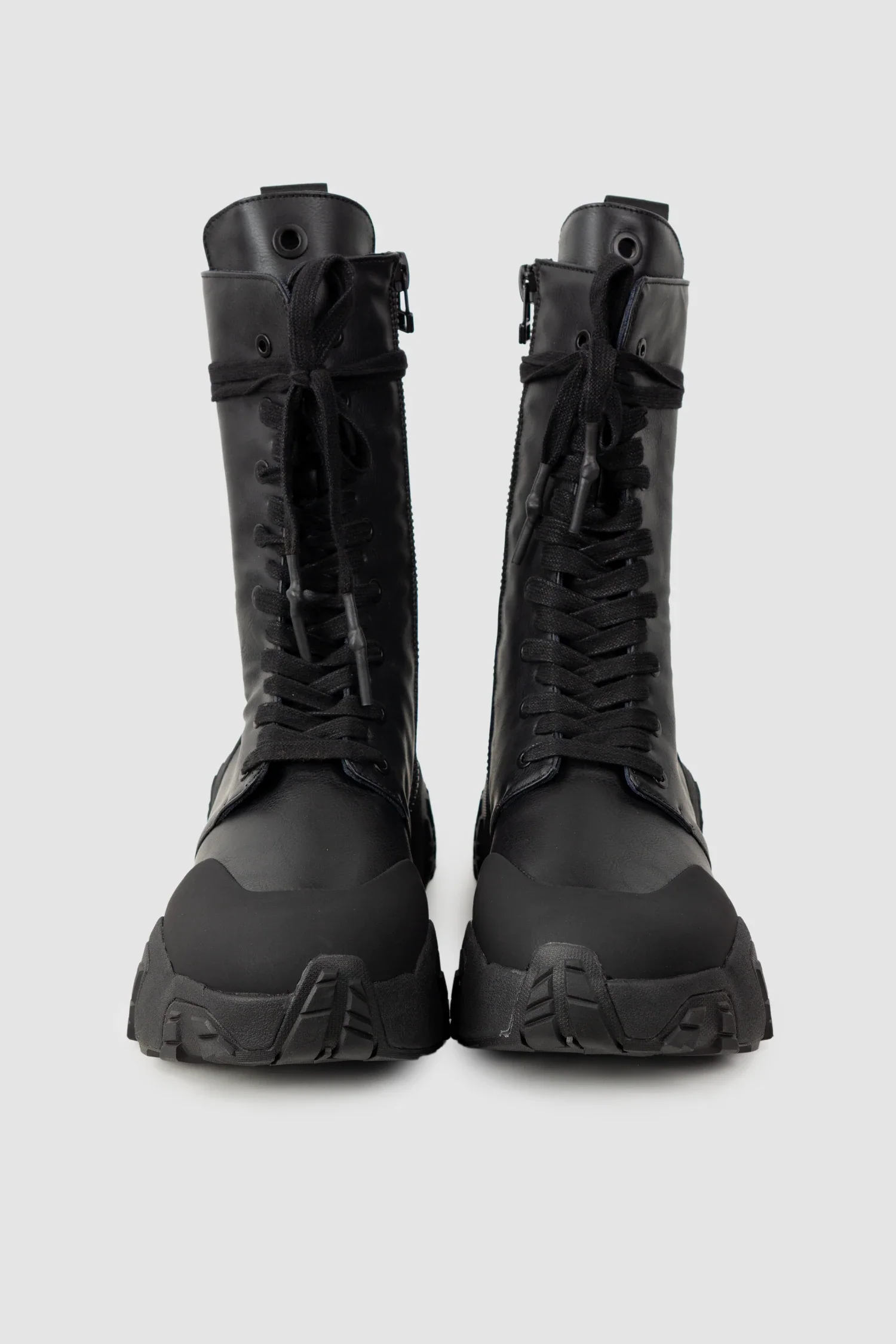 Black Vegan High-Zip 15-Eyelet Boots “Mongrel Max” - Image 3