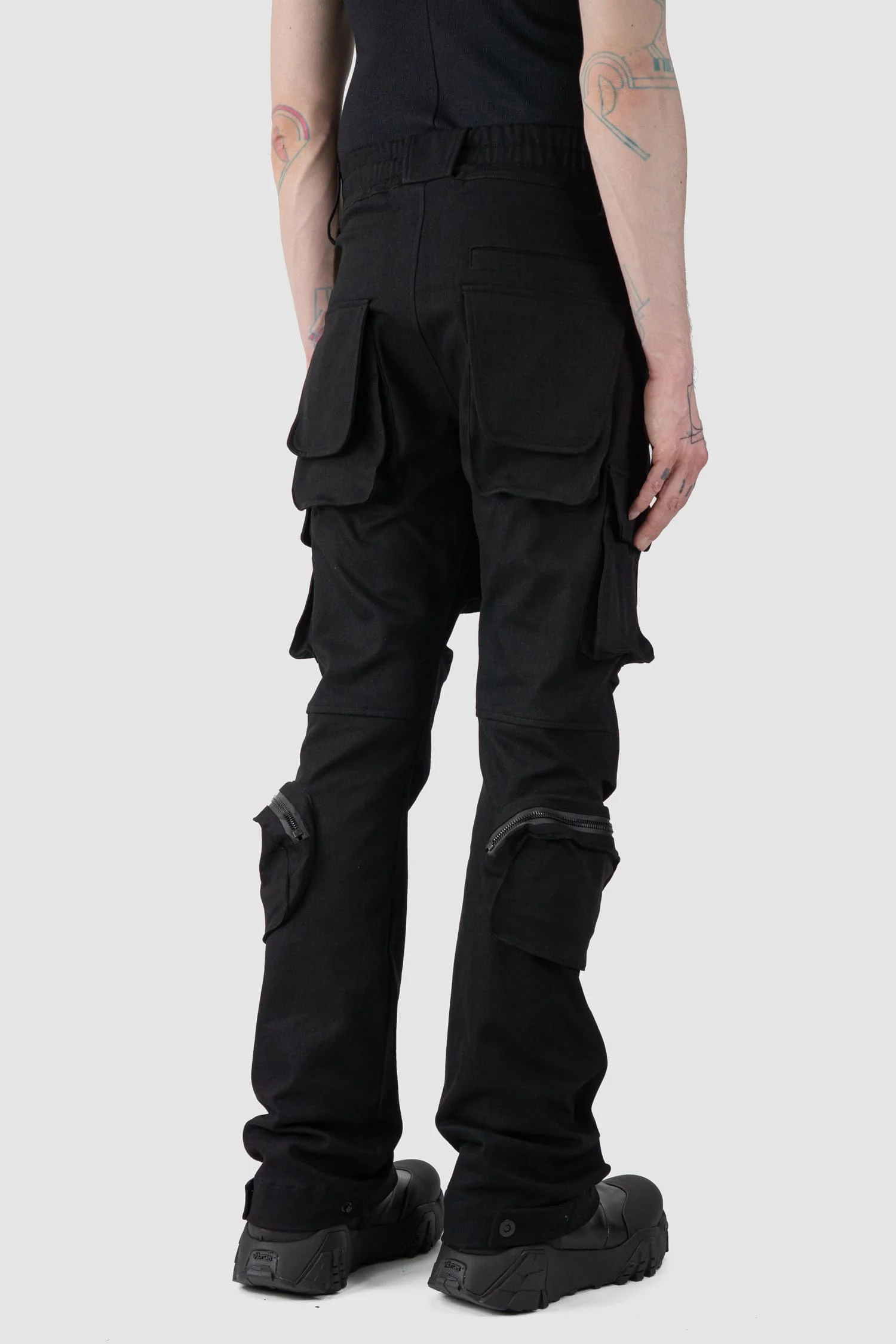 Black Unit Cotton Cargo Trousers - Image 6