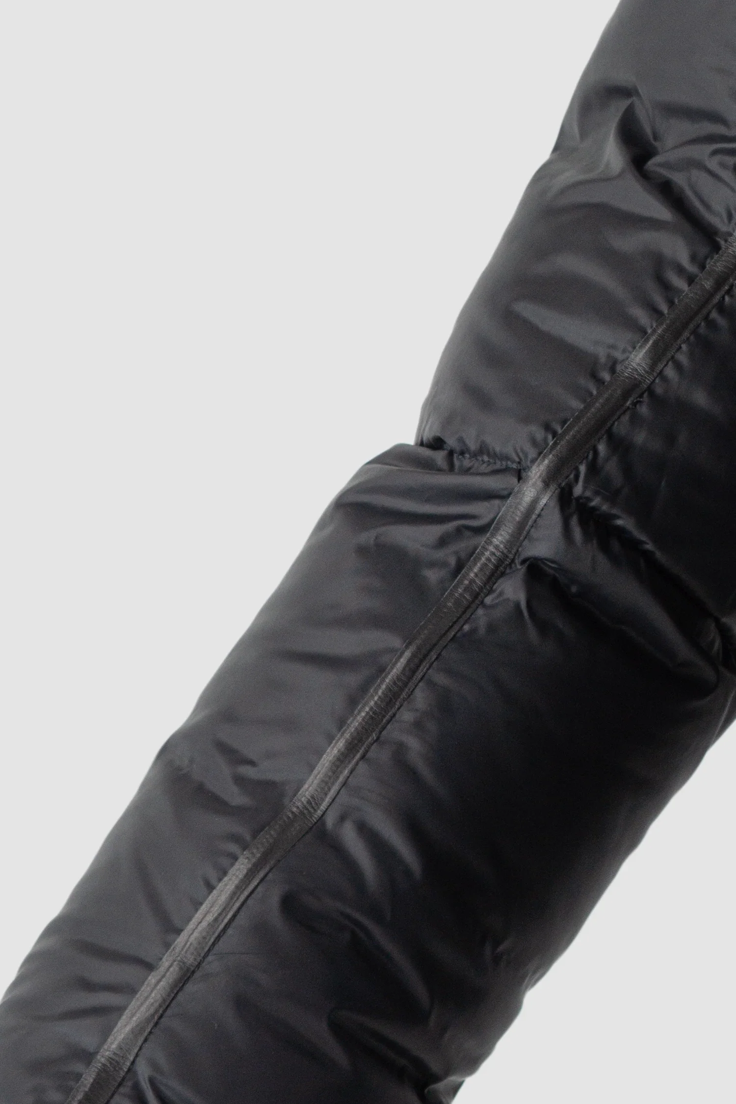 Black Shearling Leather and Down Cropped Puffer Jacket - Image 7