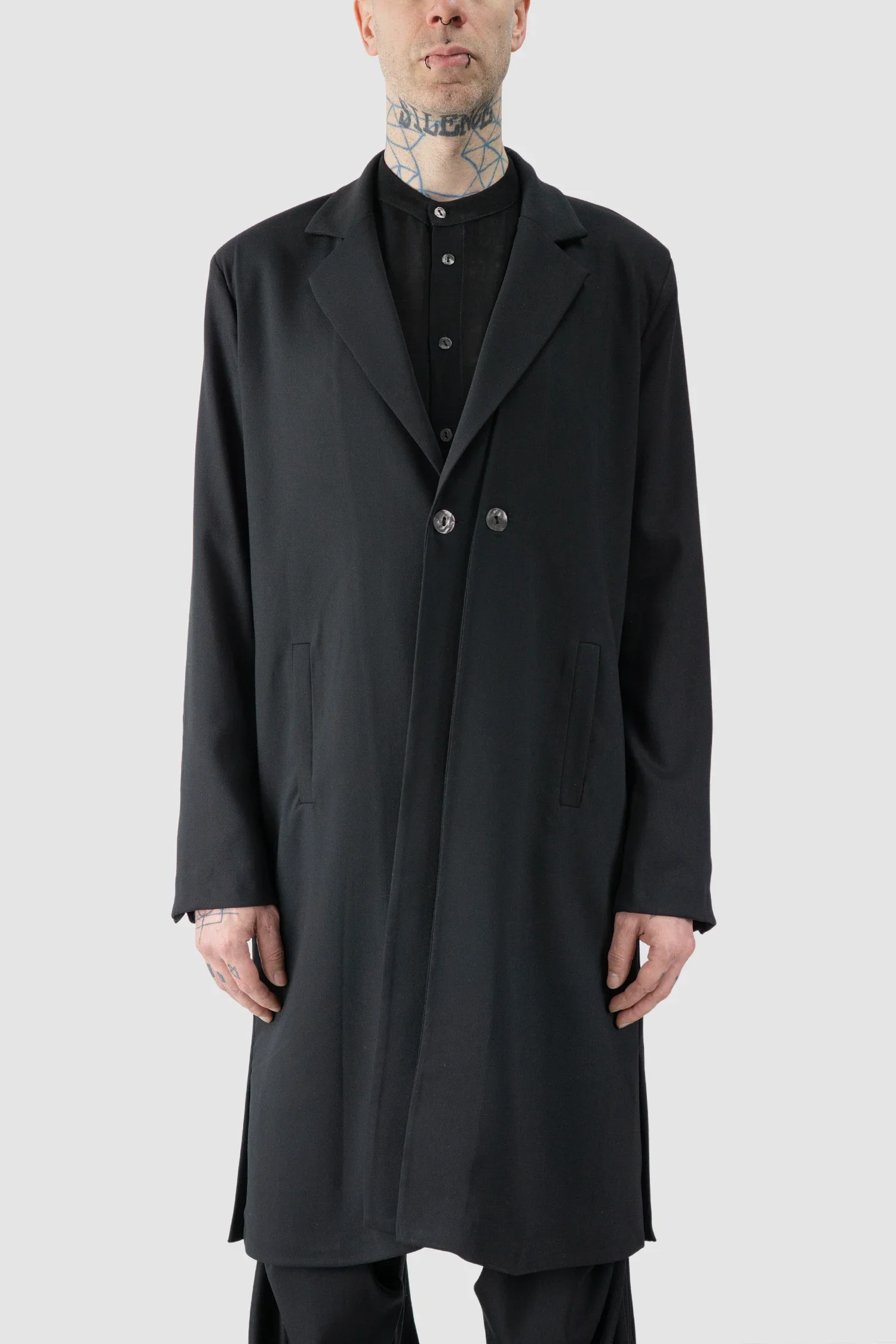Black Long Fluid Blazer Jacket