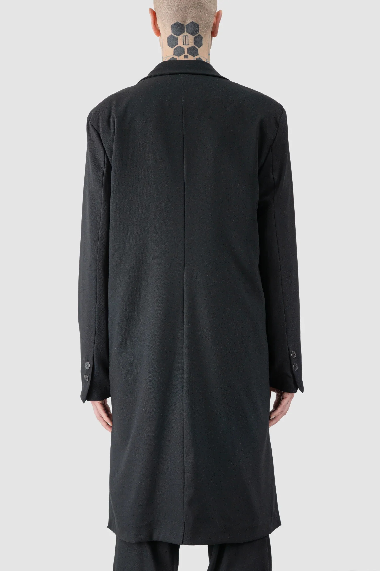 Black Long Fluid Blazer Jacket - Image 4