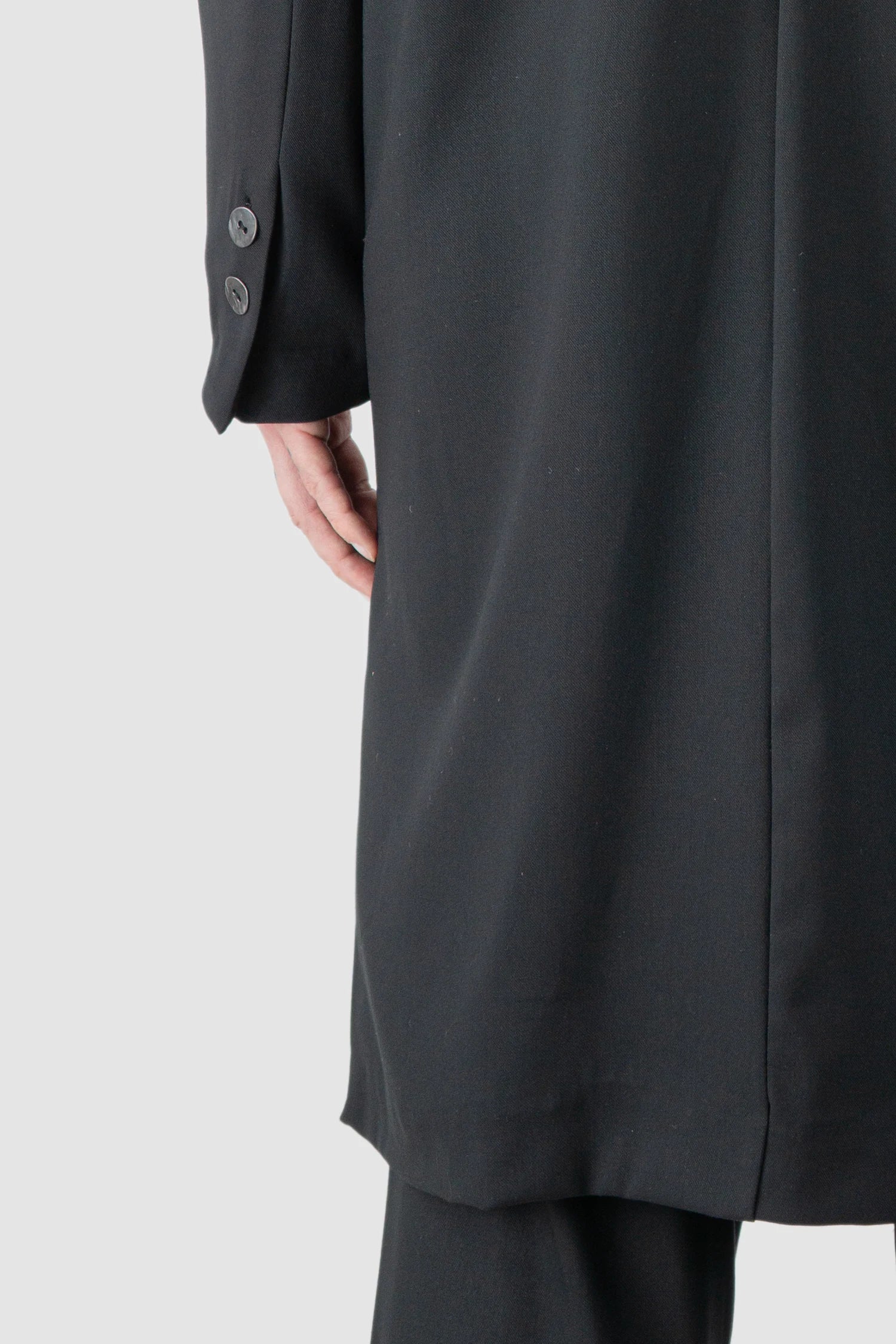 Black Long Fluid Blazer Jacket - Image 5