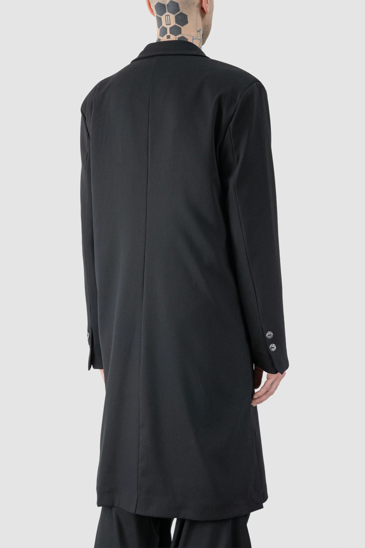 Black Long Fluid Blazer Jacket - Image 6