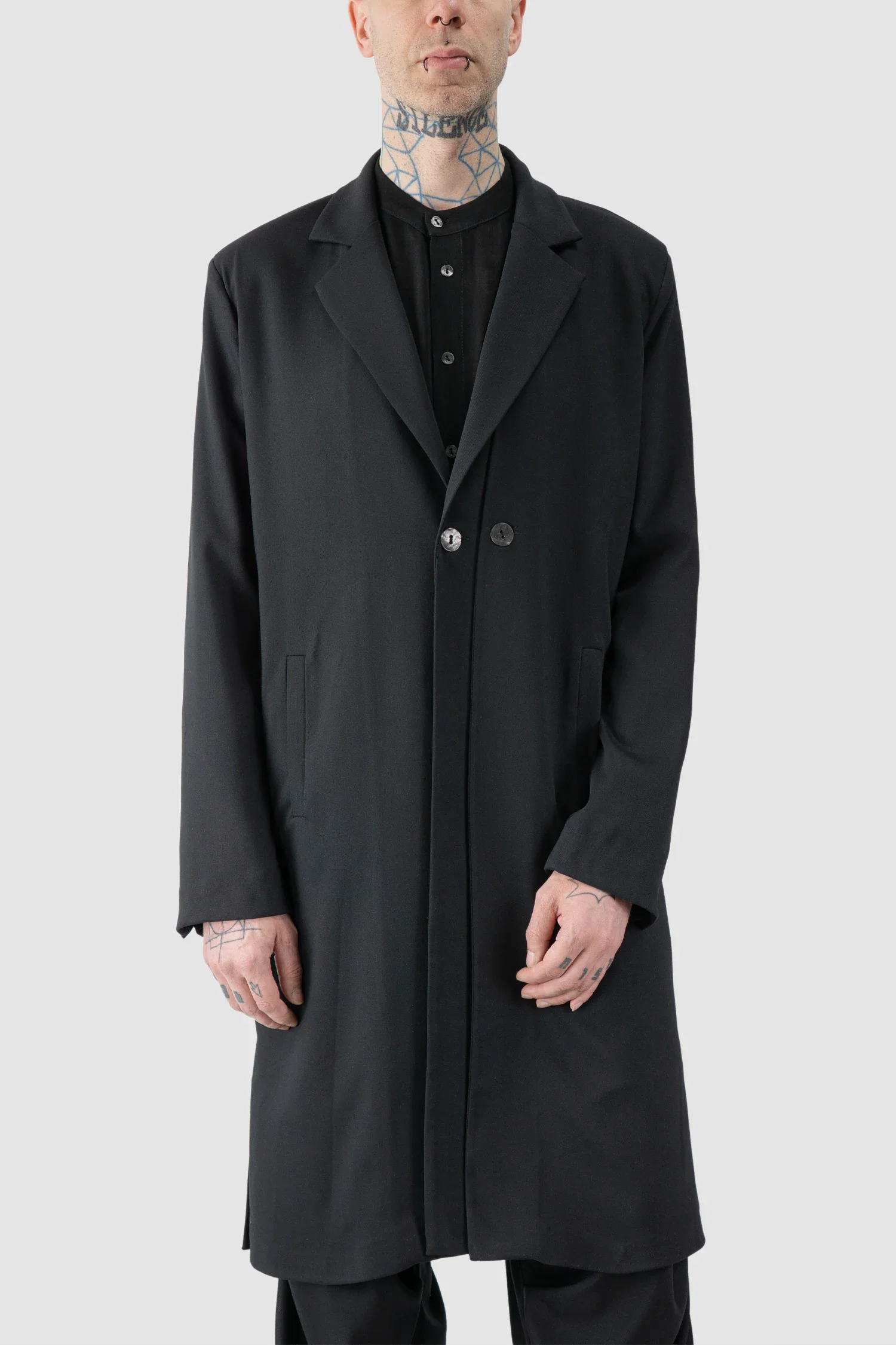 Black Long Fluid Blazer Jacket - Image 7
