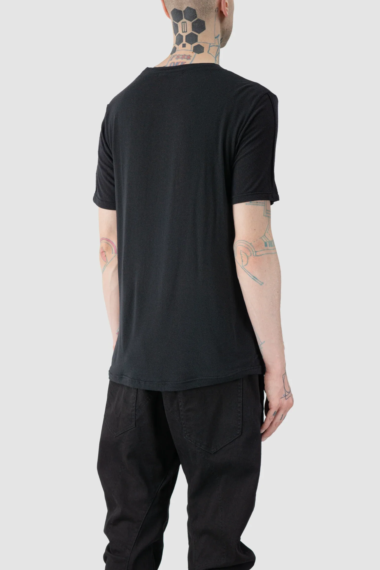 Black Relaxed Cashmere Blend T-Shirt - Image 5