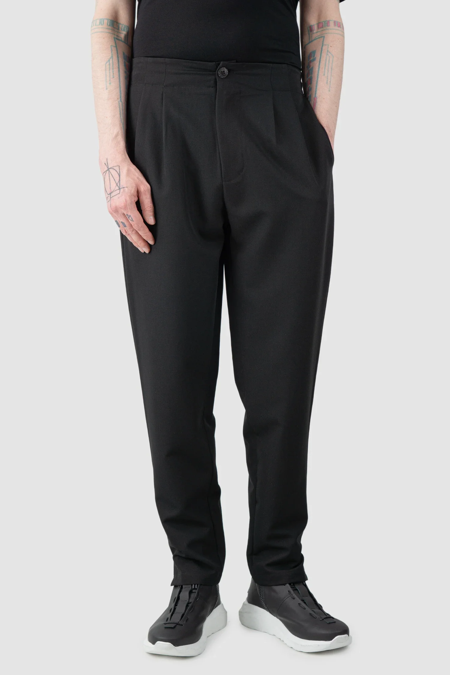 Black Tuxedo Stretch Trousers - Image 7