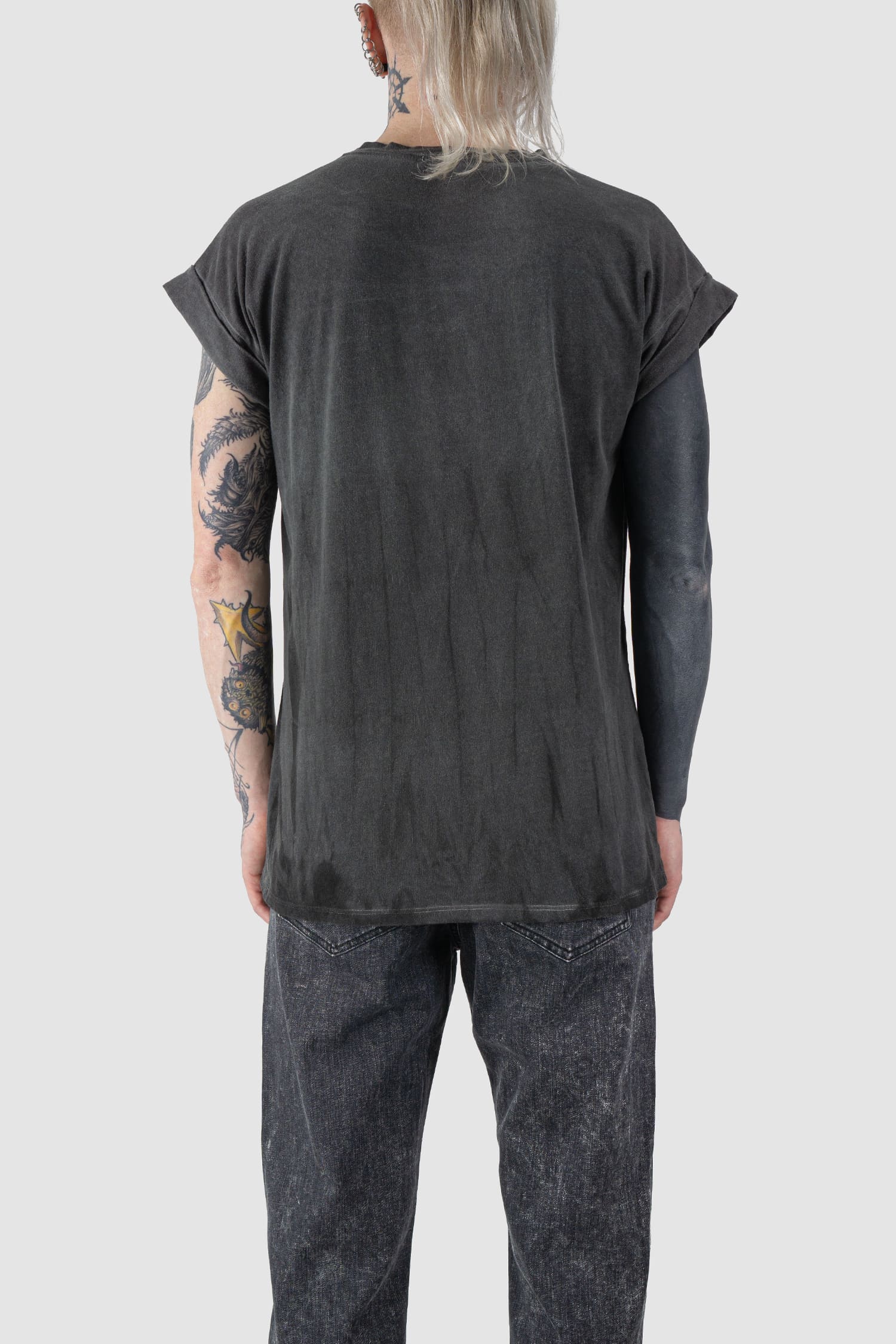 Grey Degrade Object Dyed Cotton Stretch T-Shirt - Image 4
