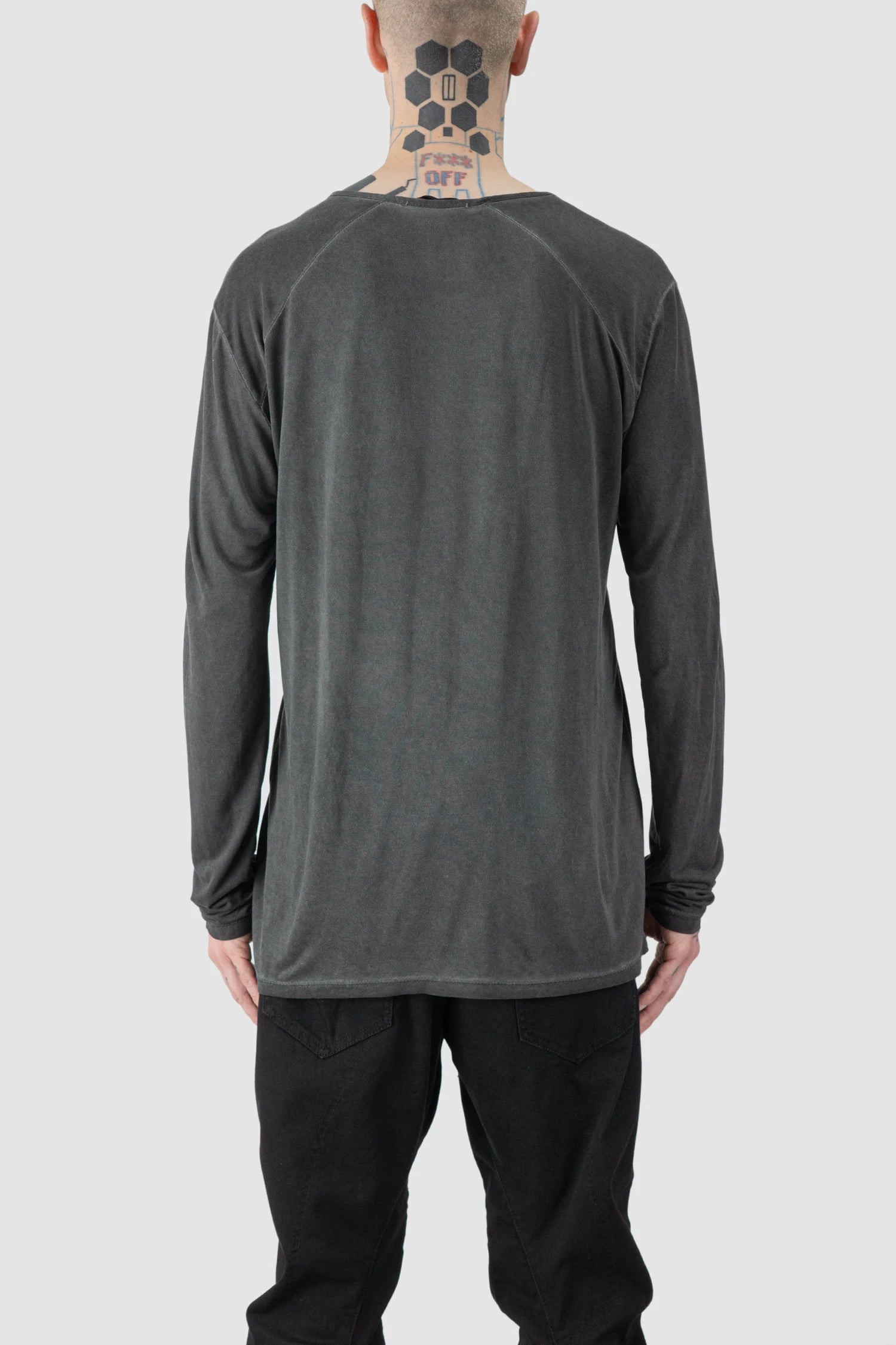 Grey Object Dyed Soft Lyocell Long Sleeve - Image 4