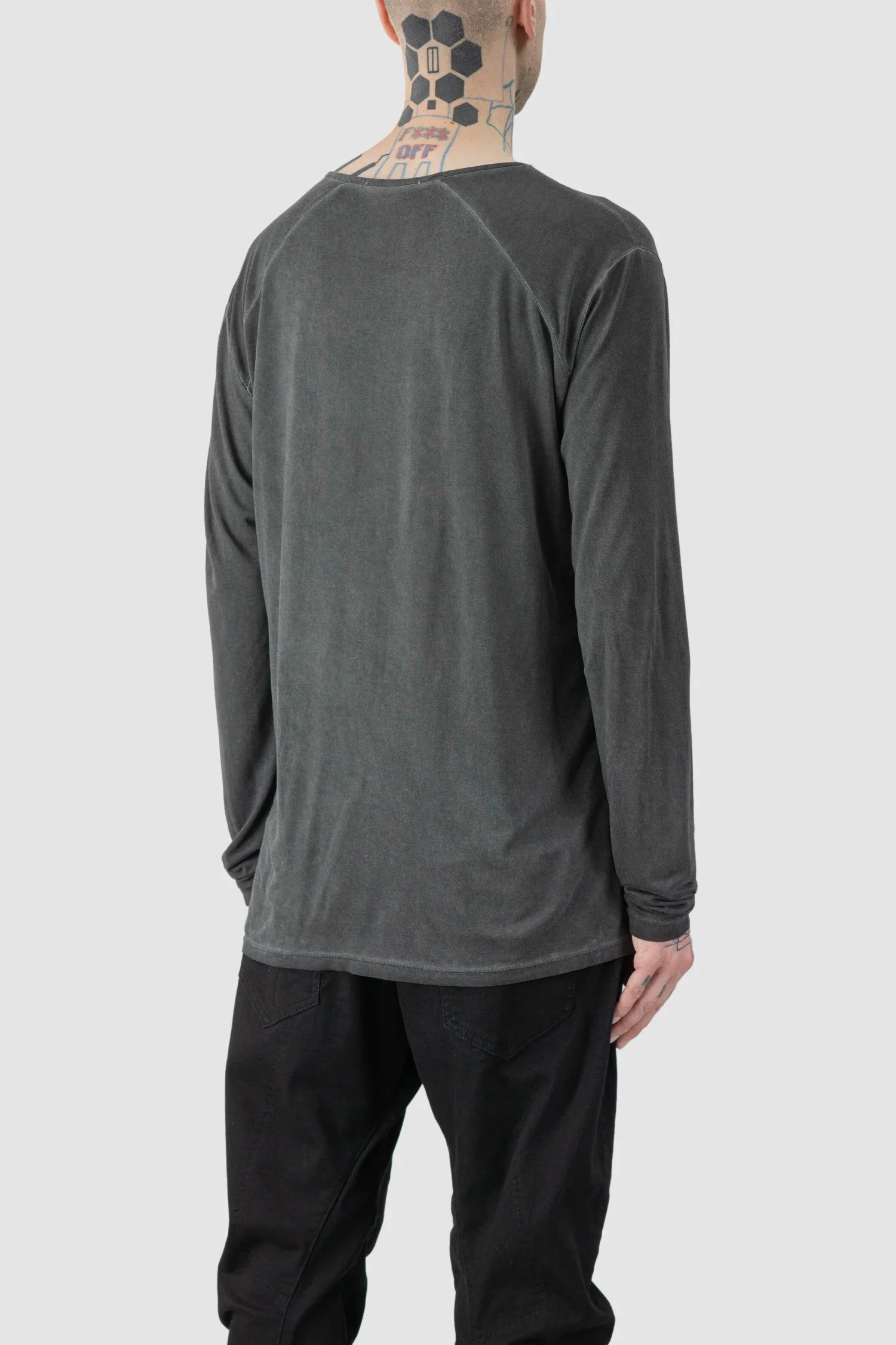 Grey Object Dyed Soft Lyocell Long Sleeve - Image 5
