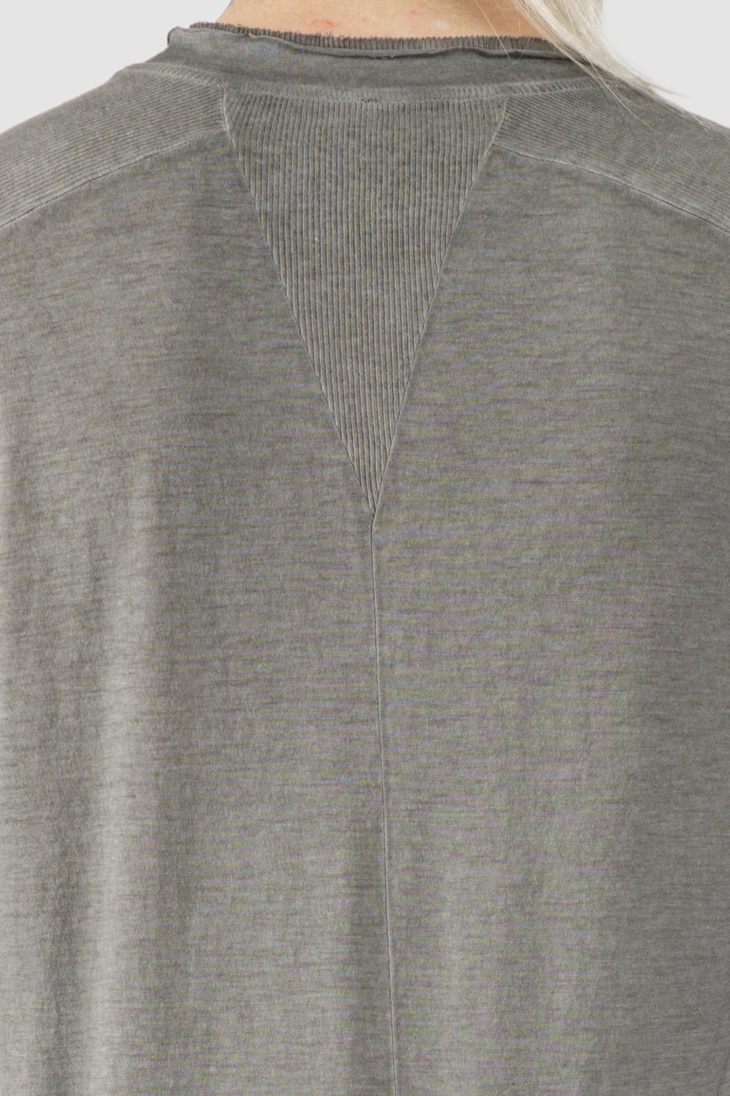 Grey Shoulder Rib Patch T-Shirt - Image 5