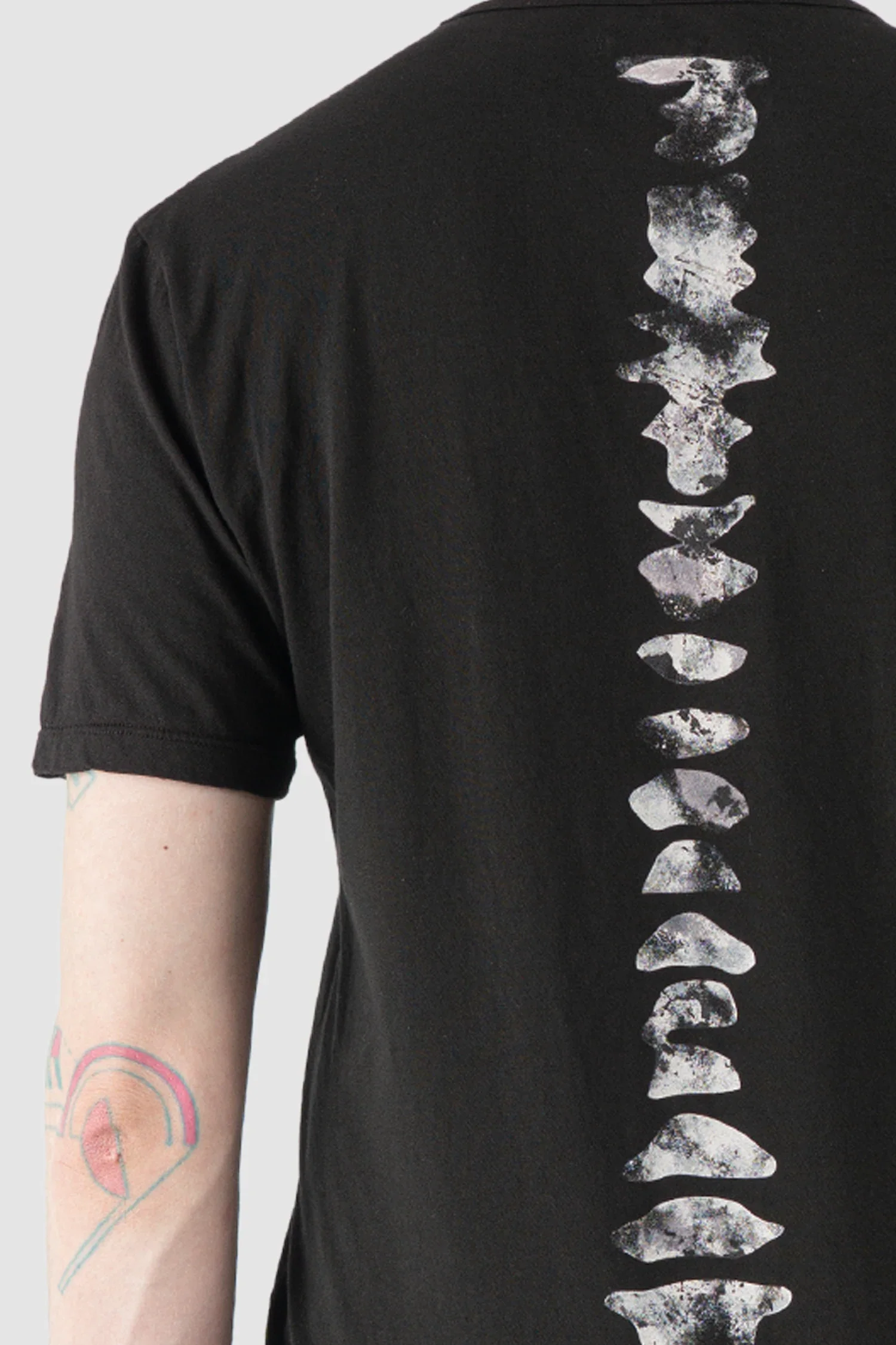 Black T-Shirt with Spine Back Print - Image 5