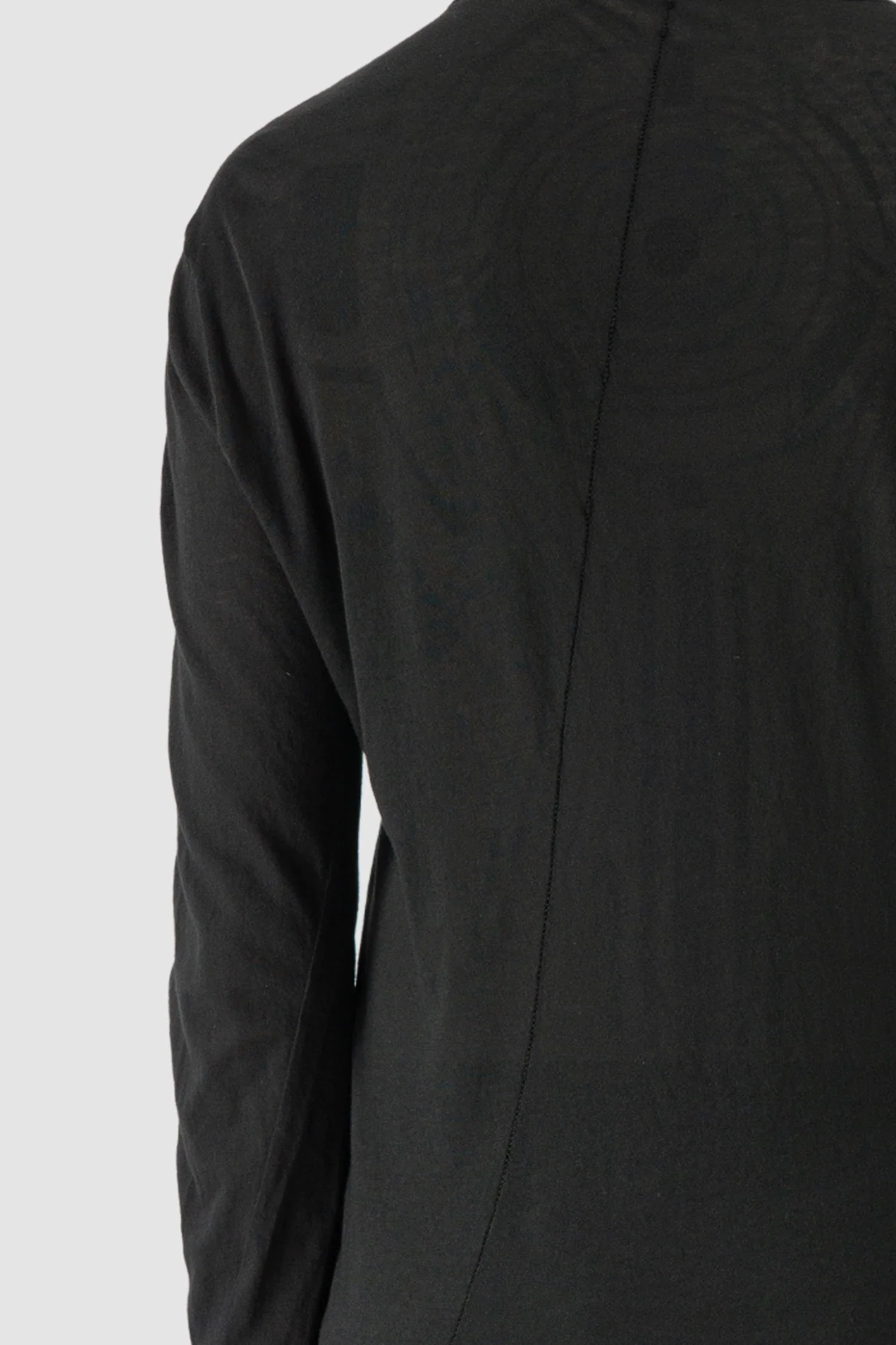 Black Thin Twisted Cotton Long Sleeve T-Shirt - Image 6