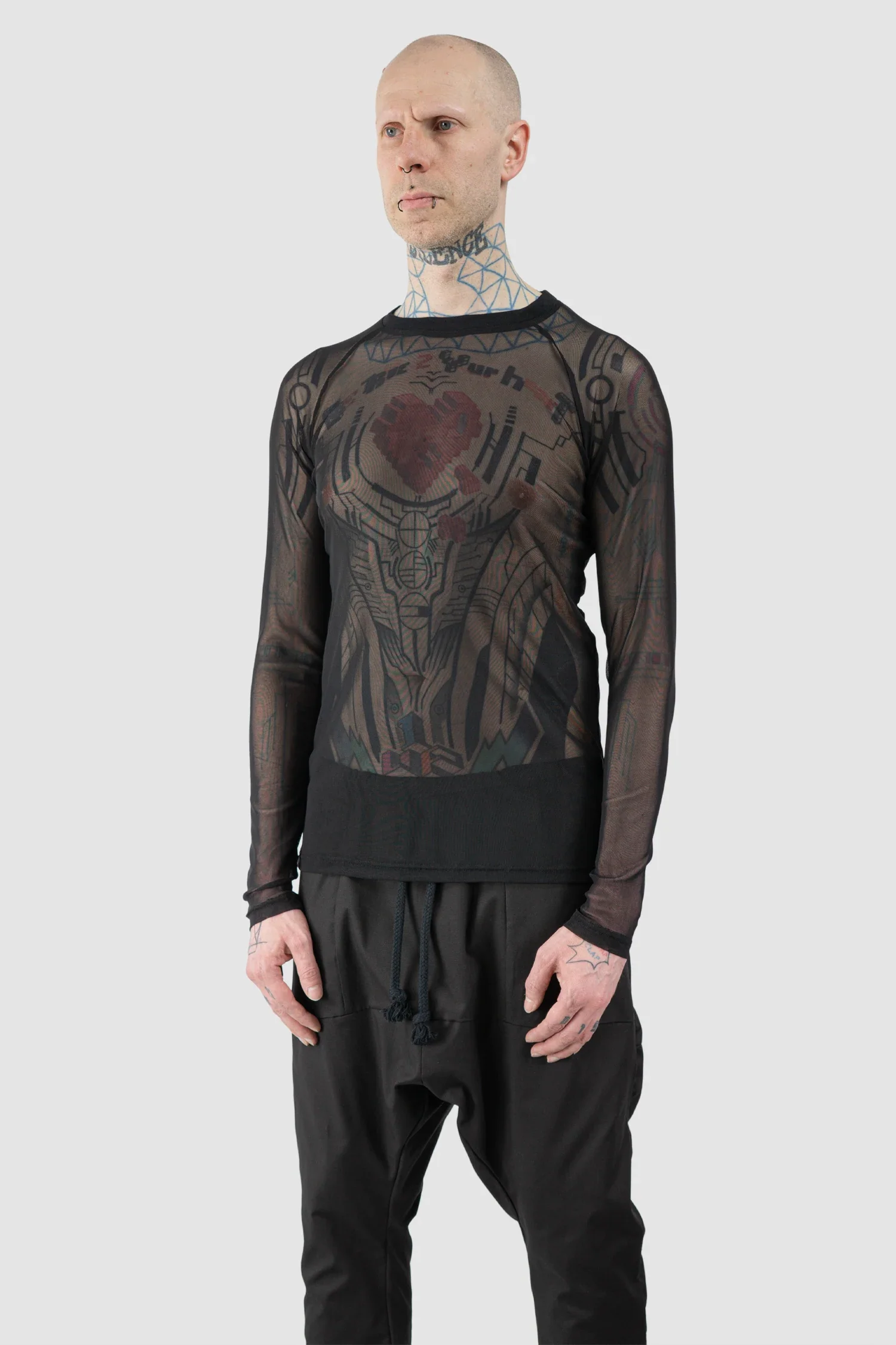 Black Mesh Raglan Long Sleeve - Image 2