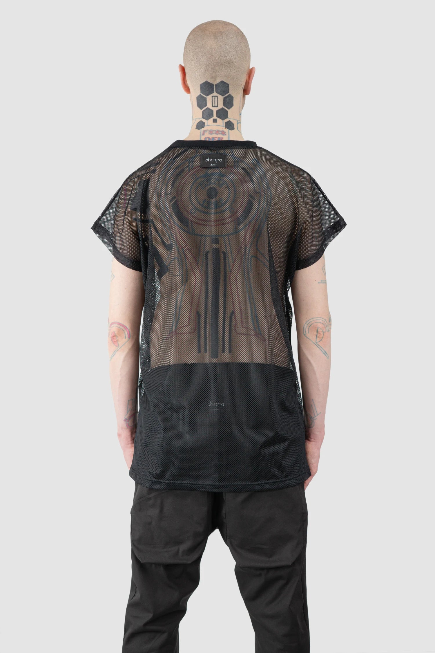 Black Relaxed Mesh T-Shirt - Image 4