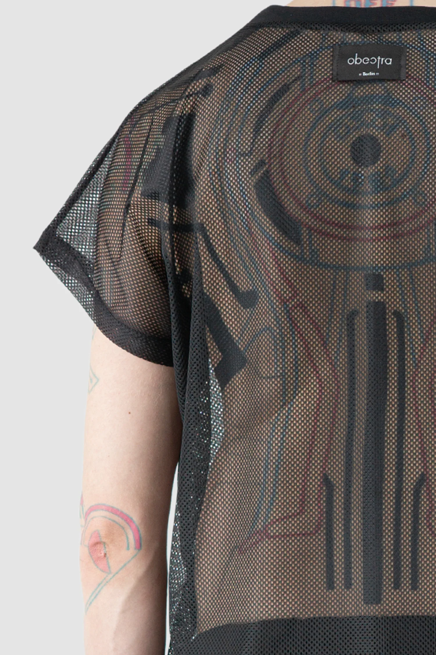 Black Relaxed Mesh T-Shirt - Image 5