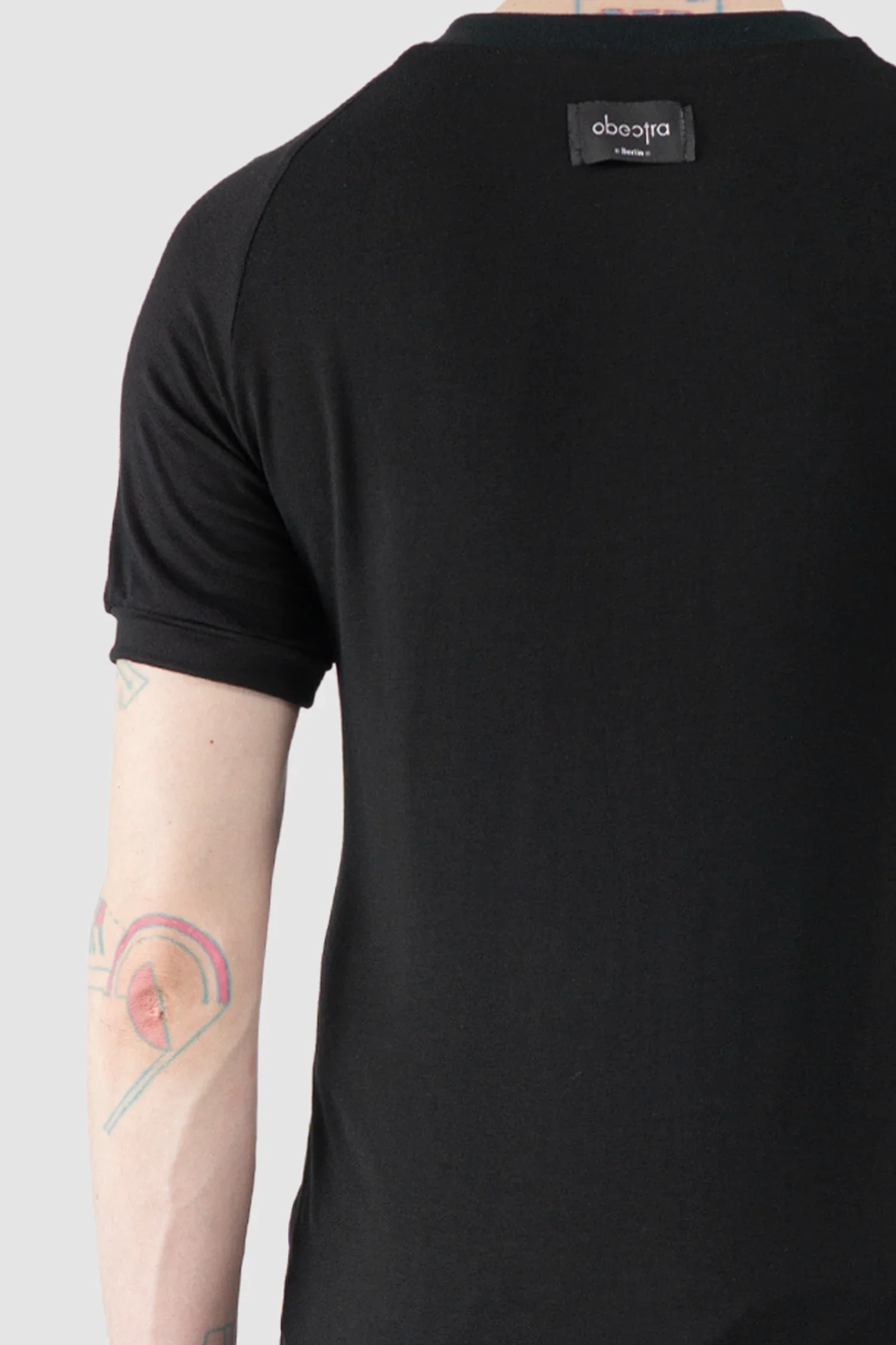 Black Viscose Blend Raglan T-Shirt - Image 5