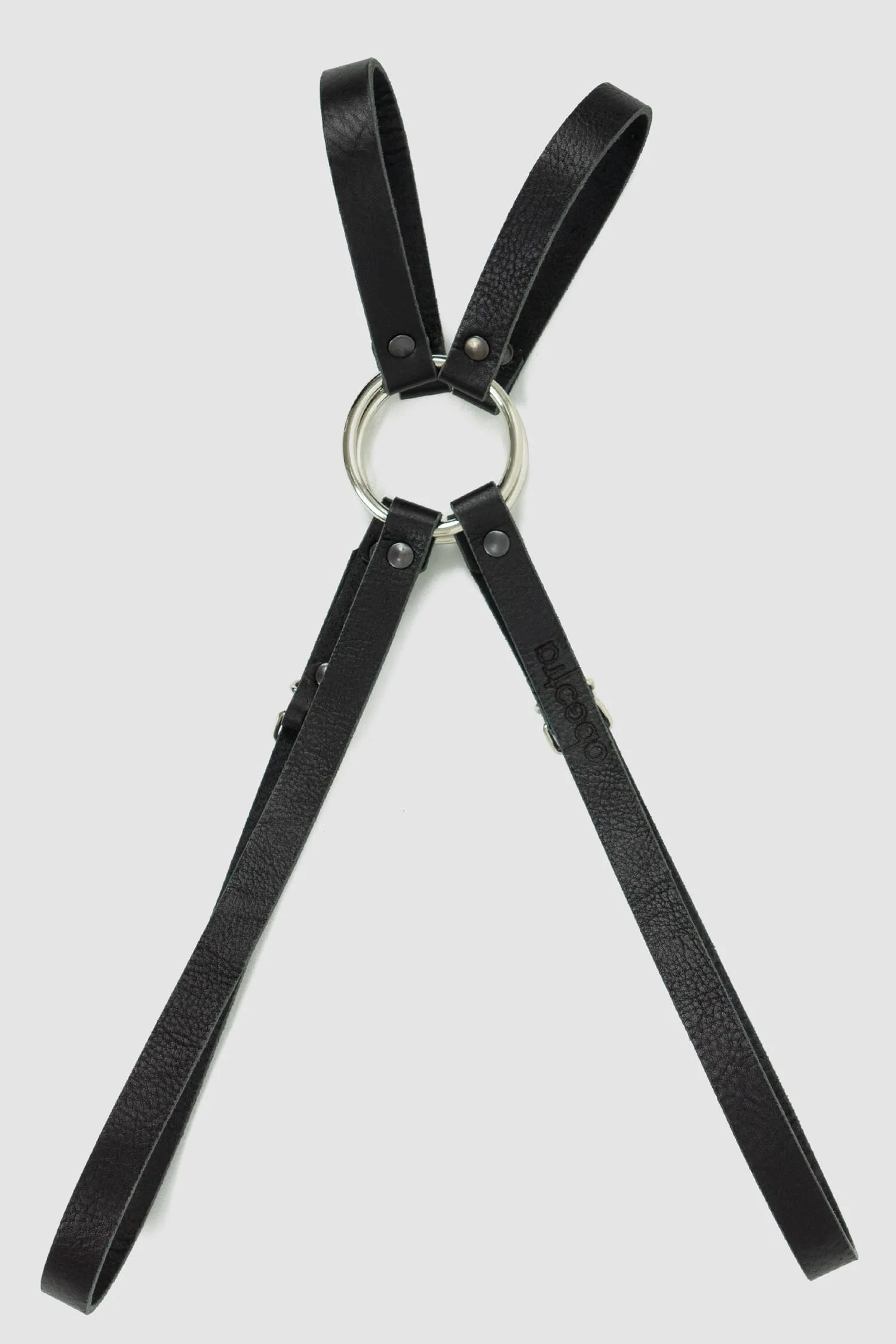 Black Double Strap Leather Harness
