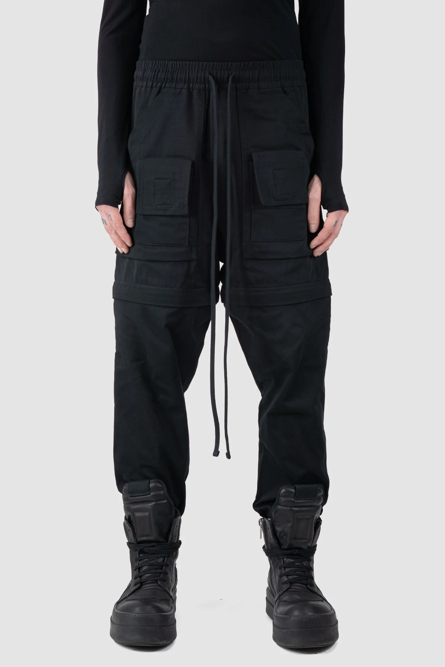 Black Multifunctional Flared Pants - Image 6