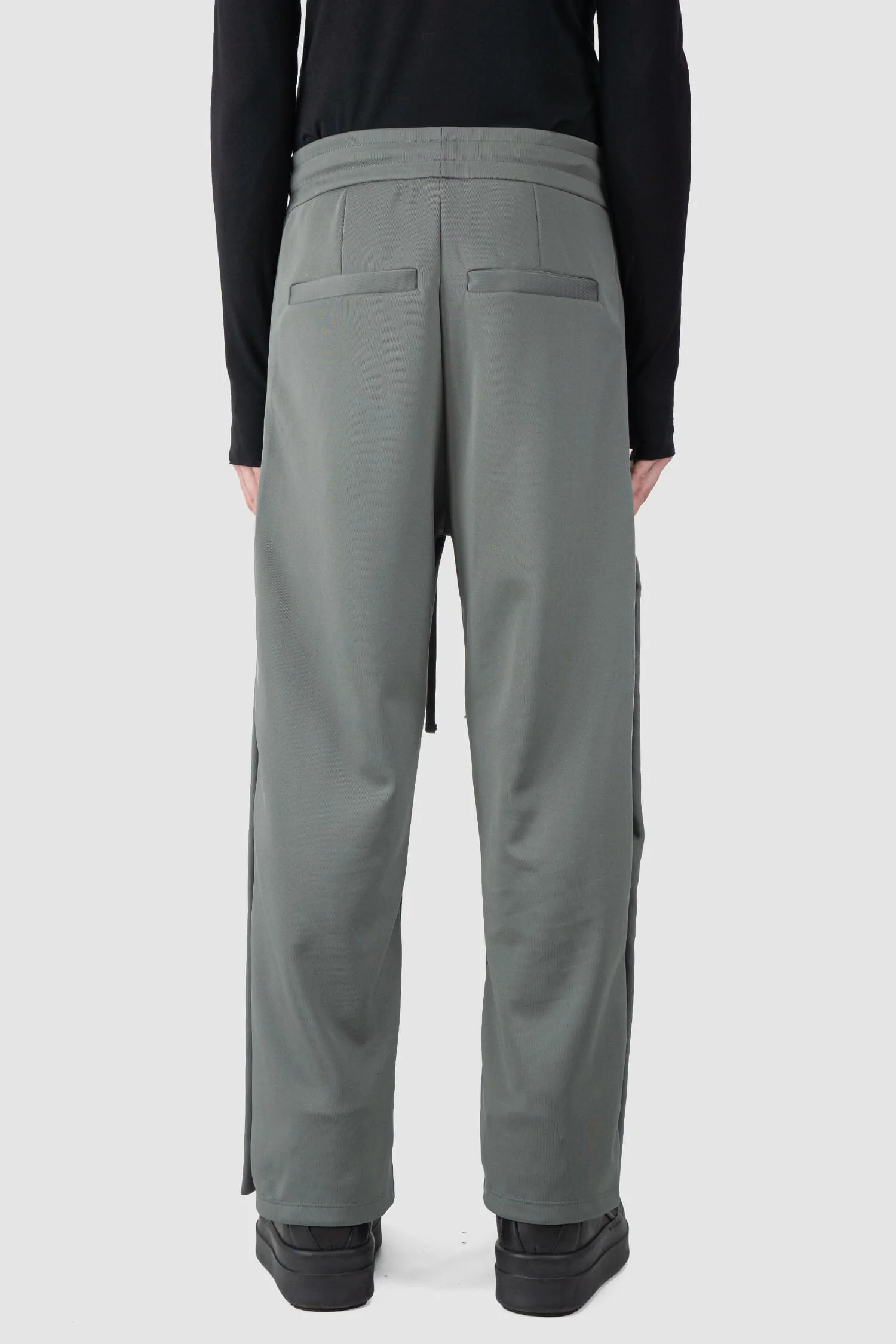 Grey Push Button Track Pants - Image 3