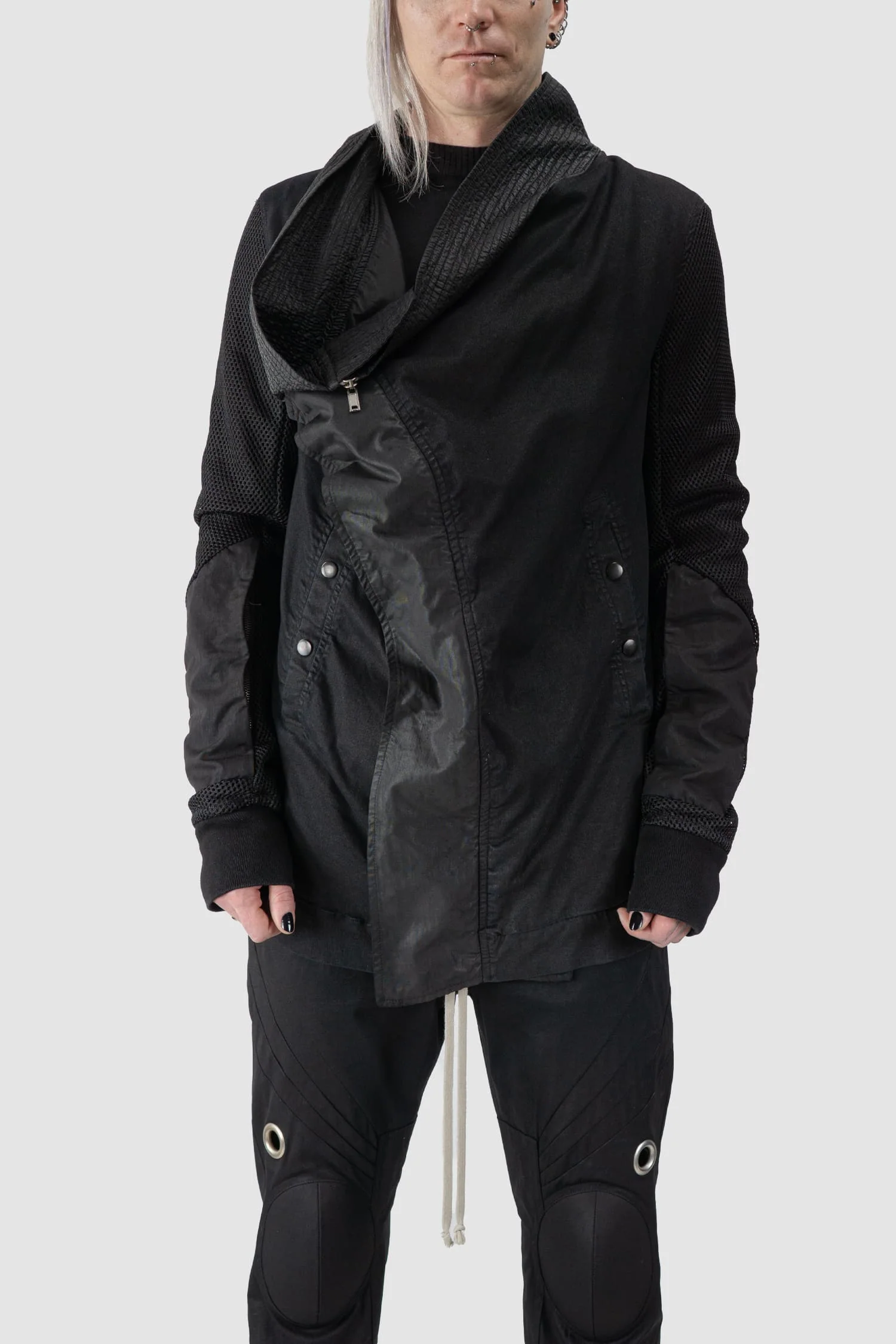 Rick Owens DRKSHDW - Waxed Denim & Perforated Exploder Jacket