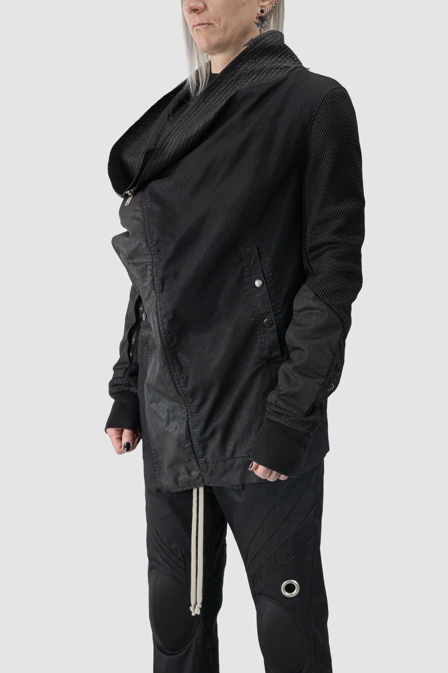 Rick Owens DRKSHDW - Waxed Denim & Perforated Exploder Jacket - Image 2