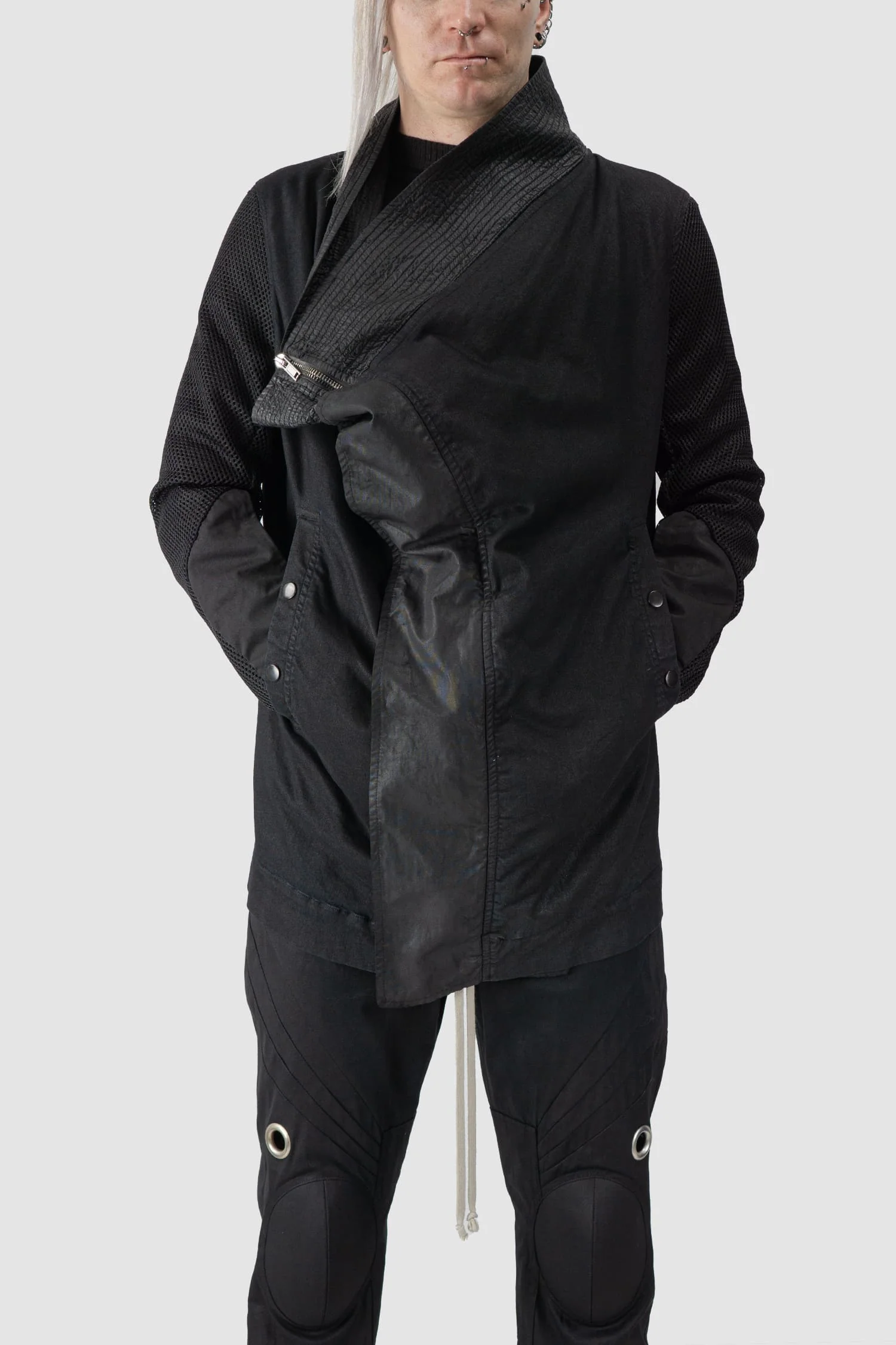 Rick Owens DRKSHDW - Waxed Denim & Perforated Exploder Jacket - Image 7