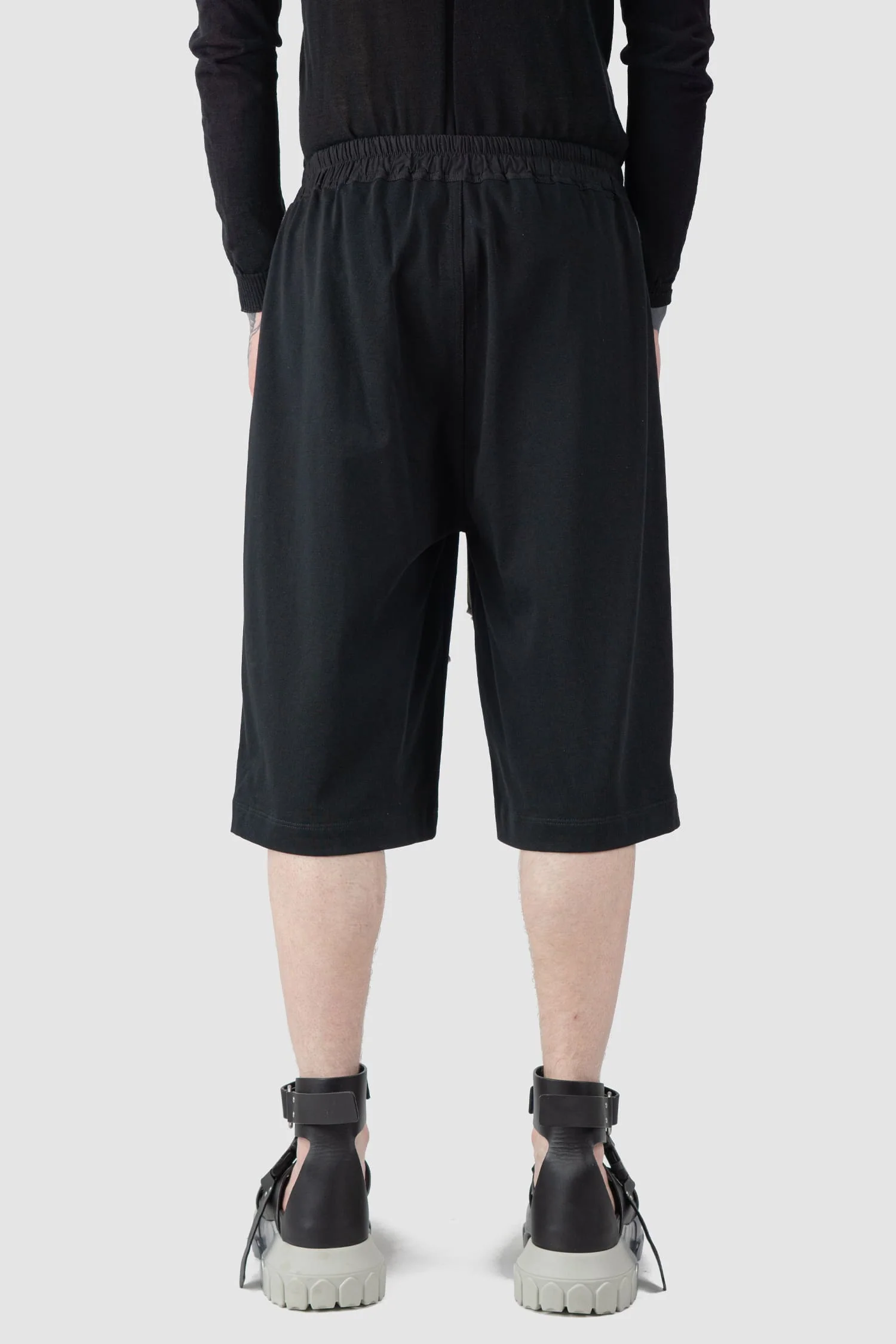 Rick Owens - Karloff Drawstring Cotton Shorts with Side Stripes - Image 4