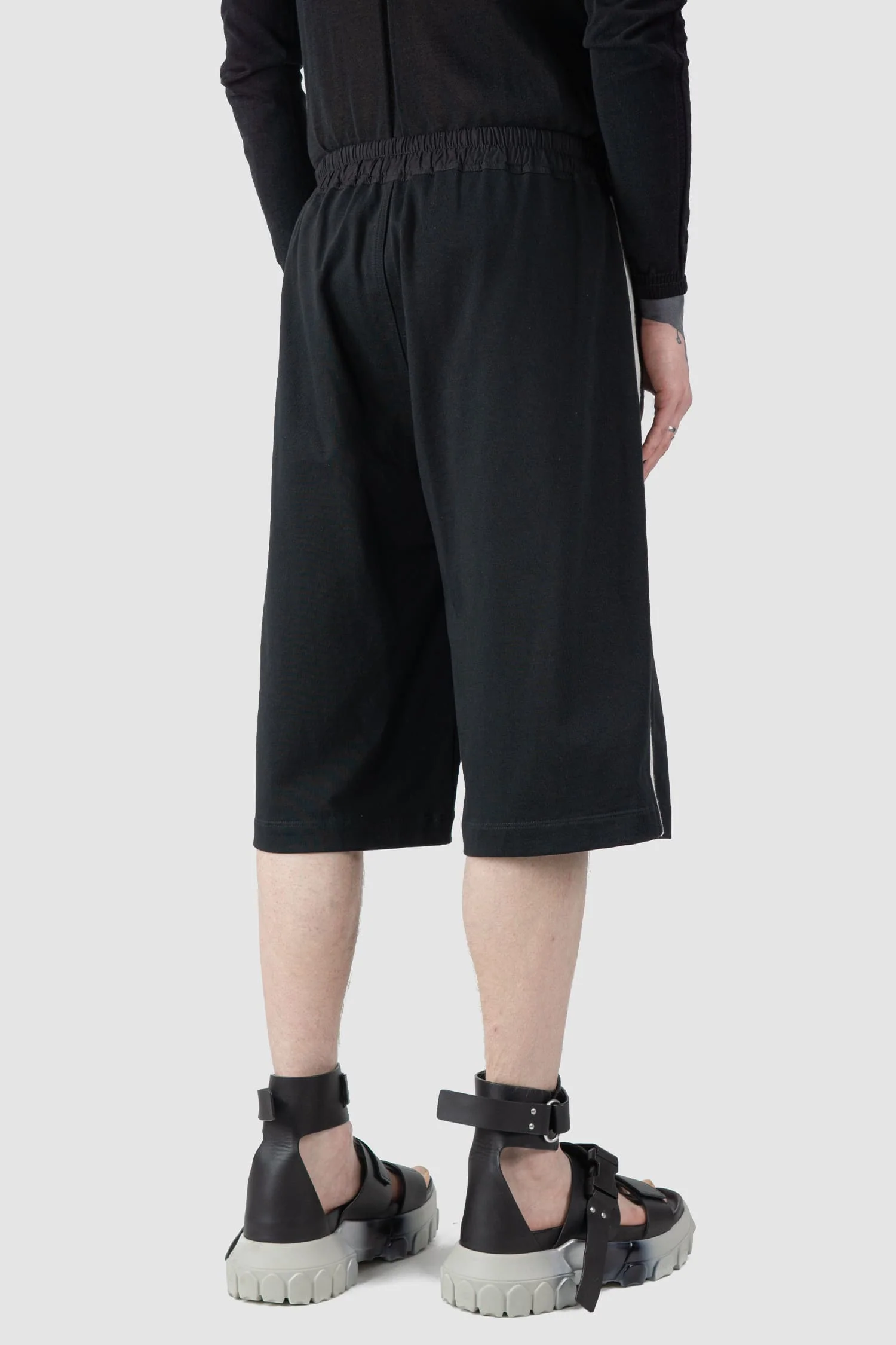 Rick Owens - Karloff Drawstring Cotton Shorts with Side Stripes - Image 5