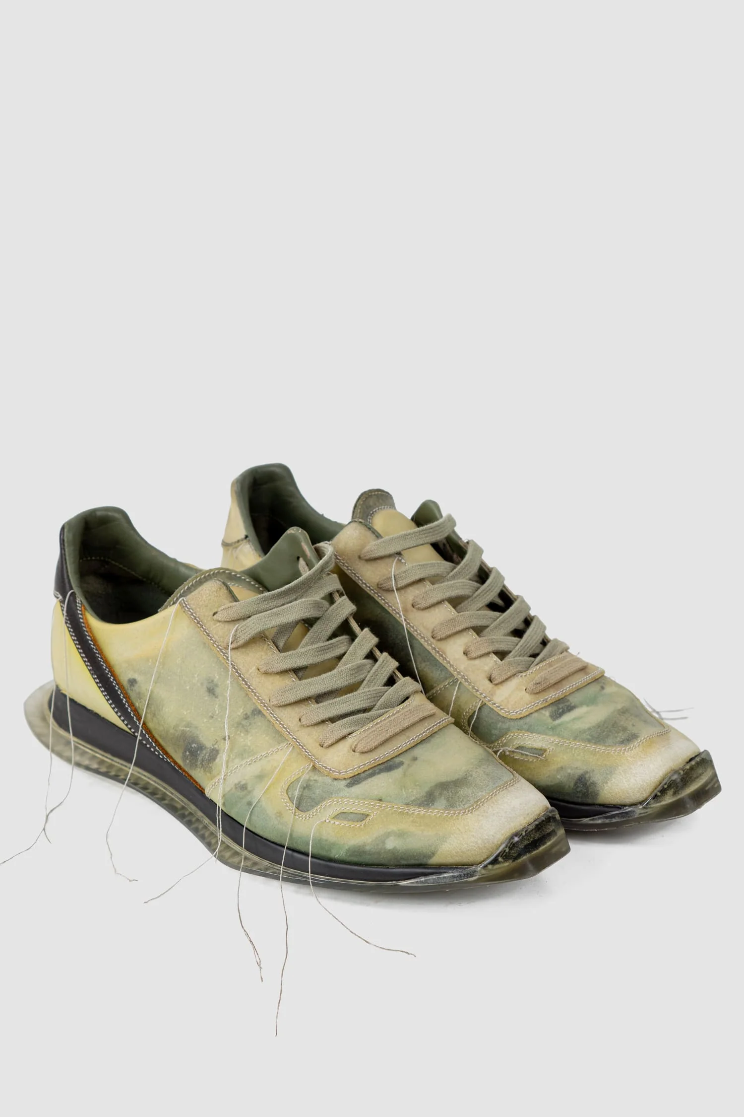 Rick Owens - Translucent Leather Low-Top Trainer Sneakers