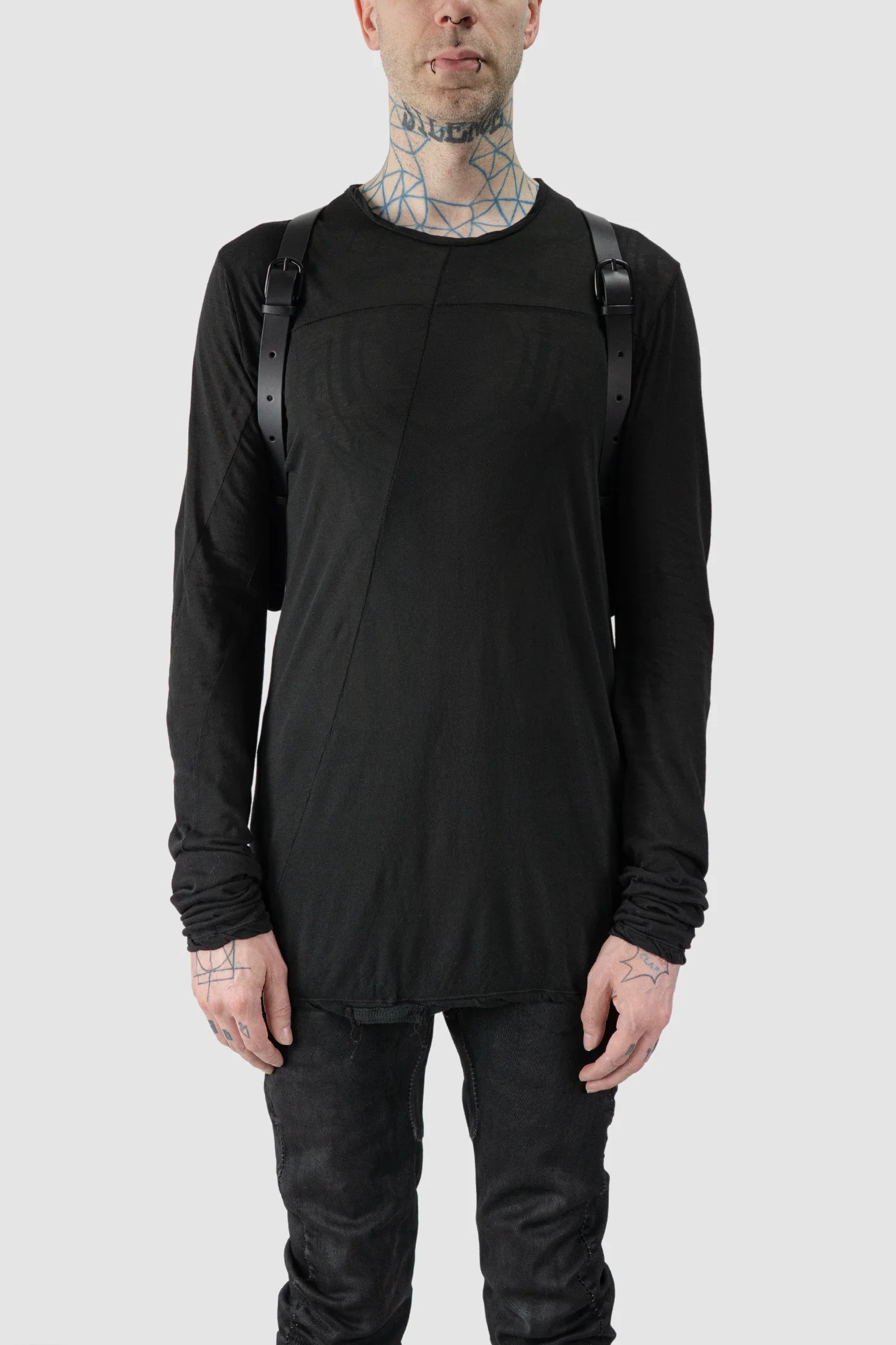 Black Crinkled Leather Backpack - Image 2